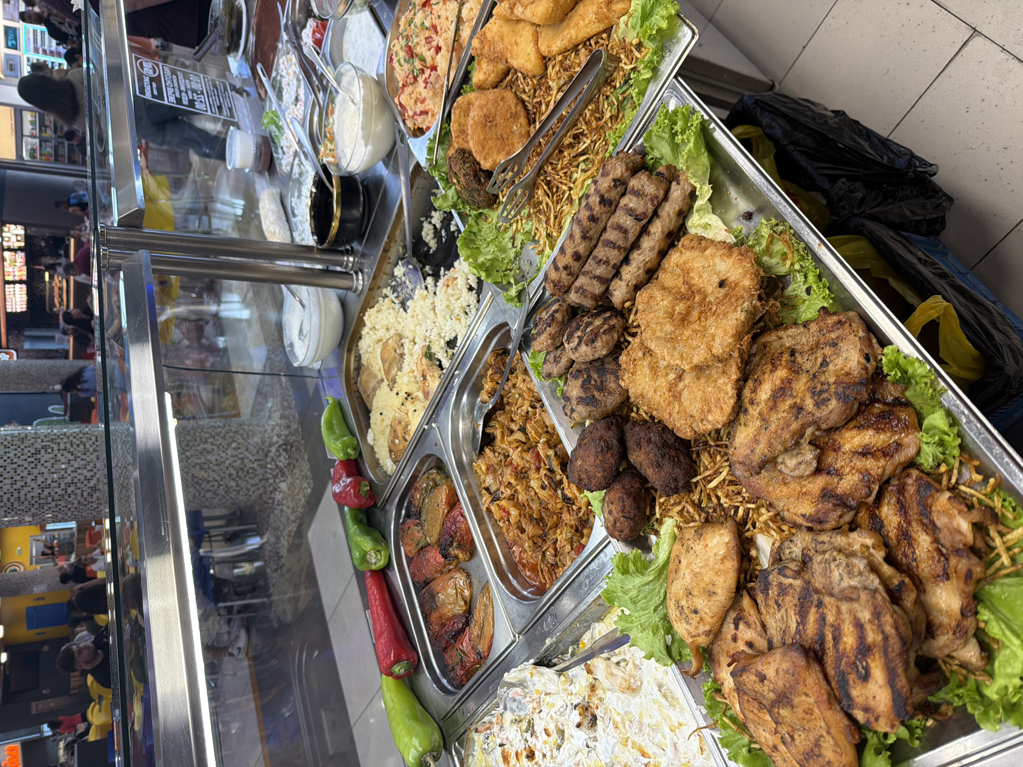 Lunch stop at a Plovdiv mall food court buffet