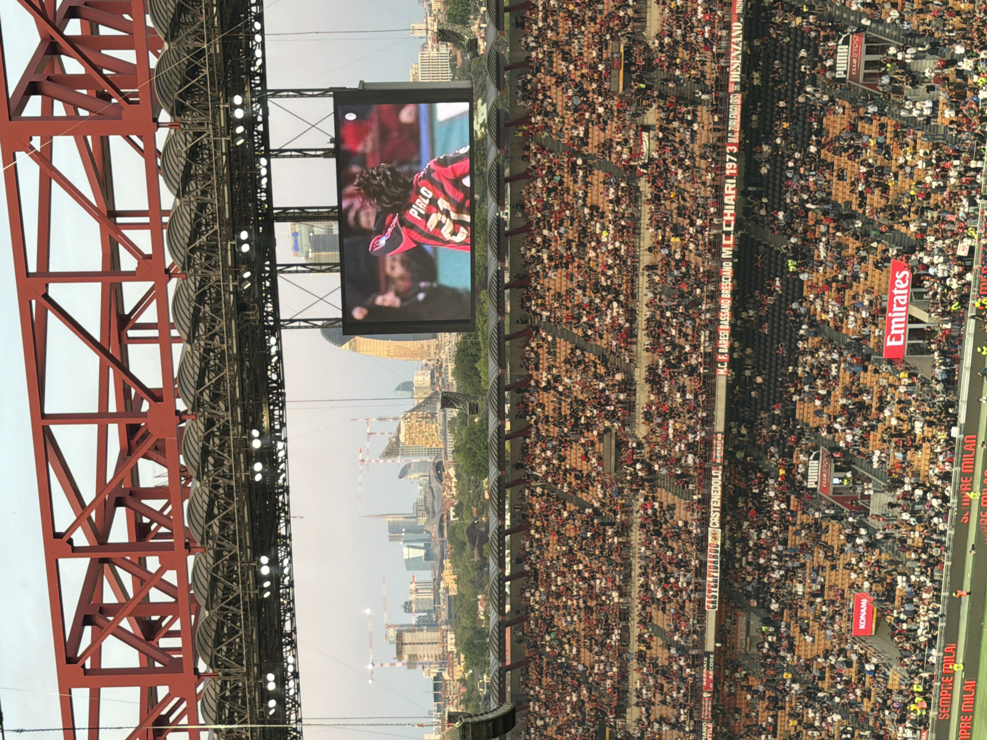 Soccer match draws large crowd at Milan stadium