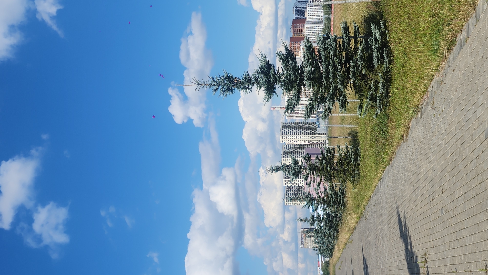 Afternoon stroll through a modern Moscow residential district