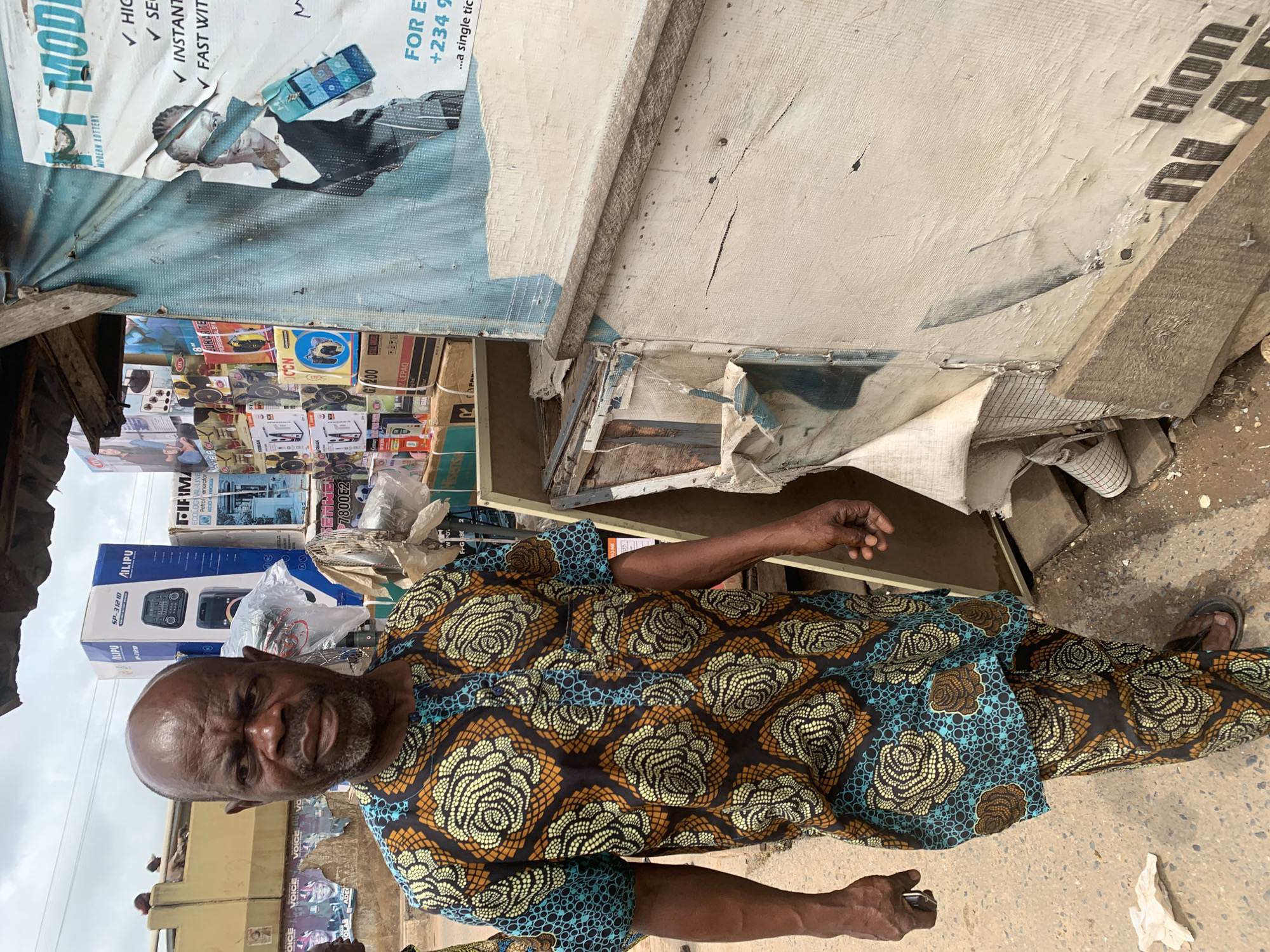 Street life and commerce in Shagamu on a busy weekday morning