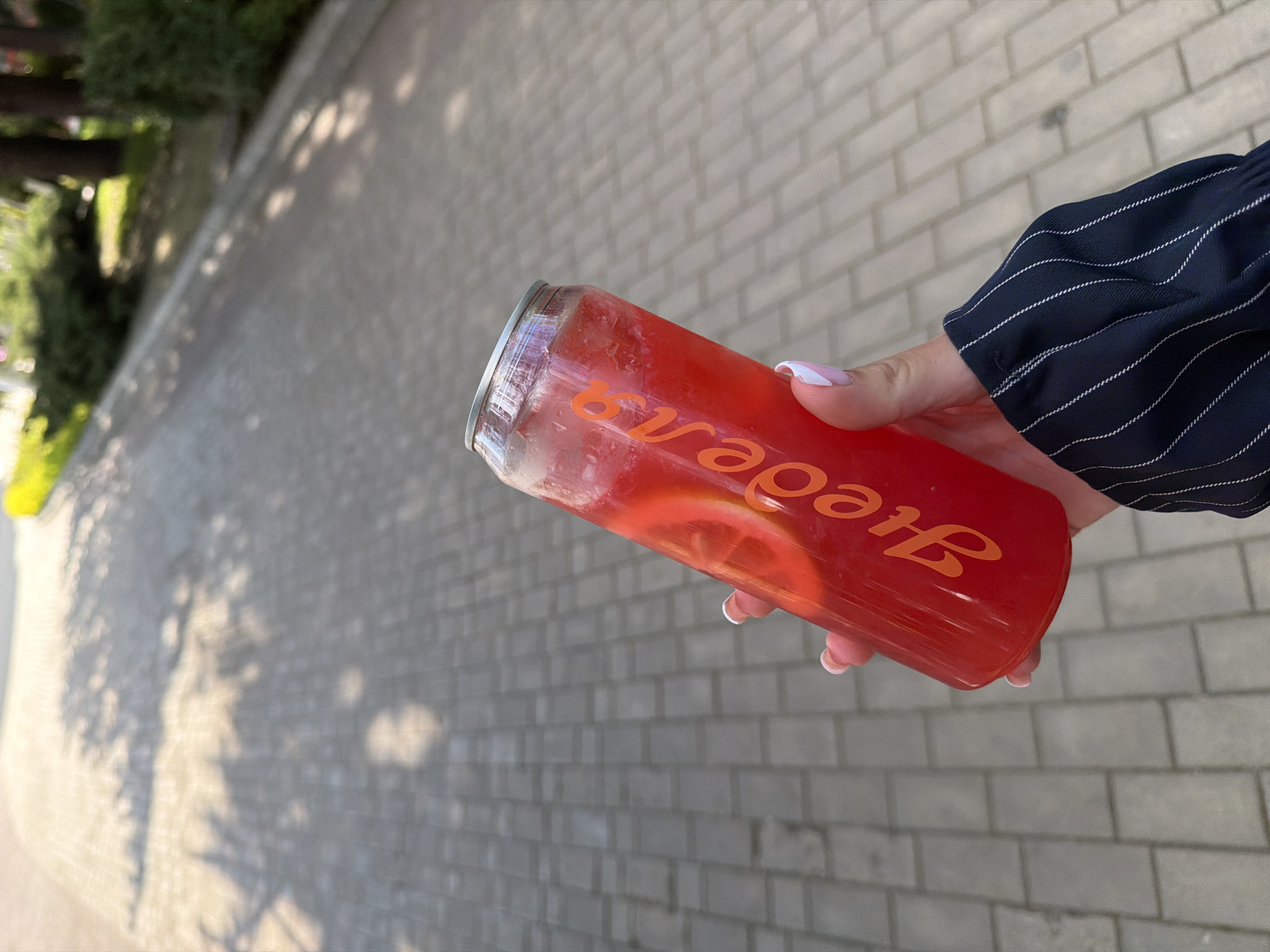 People enjoy red fruit drinks during afternoon break in Kazanlak