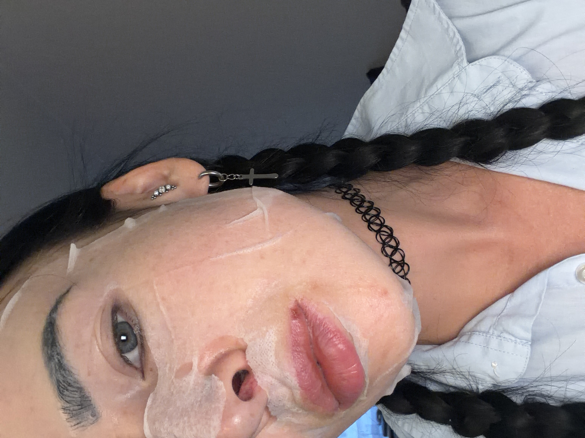 Evening skincare routine and sunset viewing documented in Russia