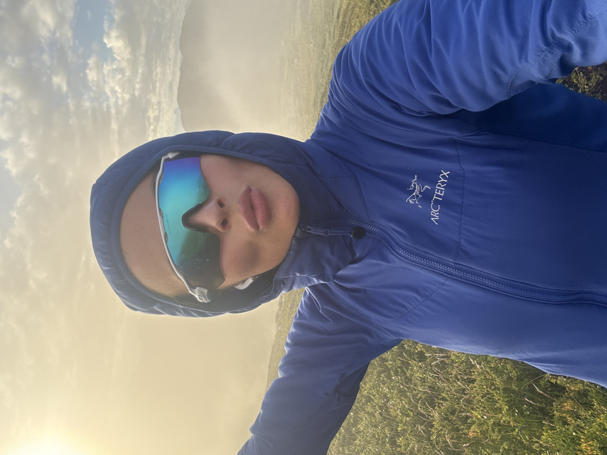 Midnight sun hiking in the hills above Harstad, Norway