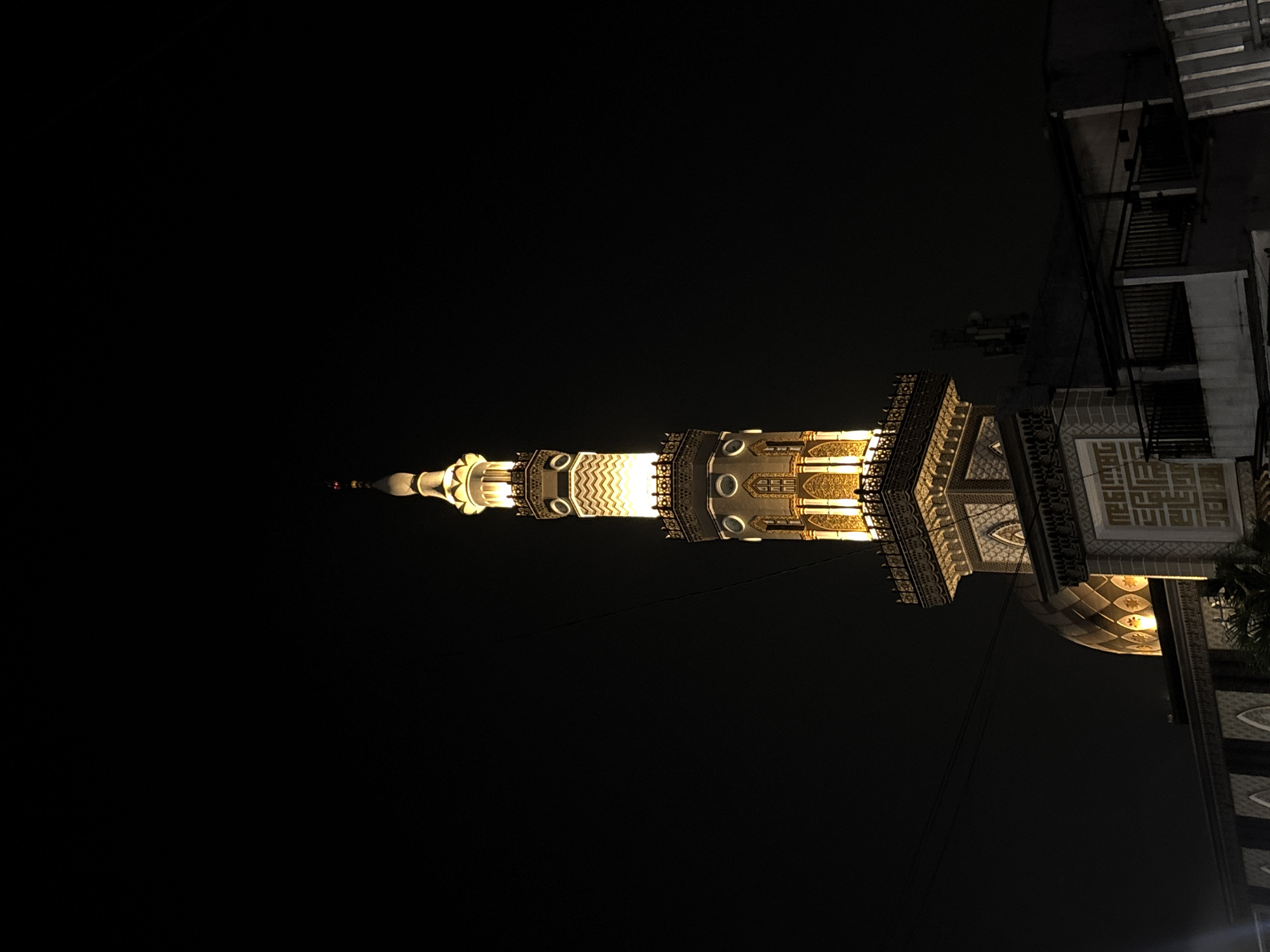 At-Taqwa Mosque lit up on a Tangerang night