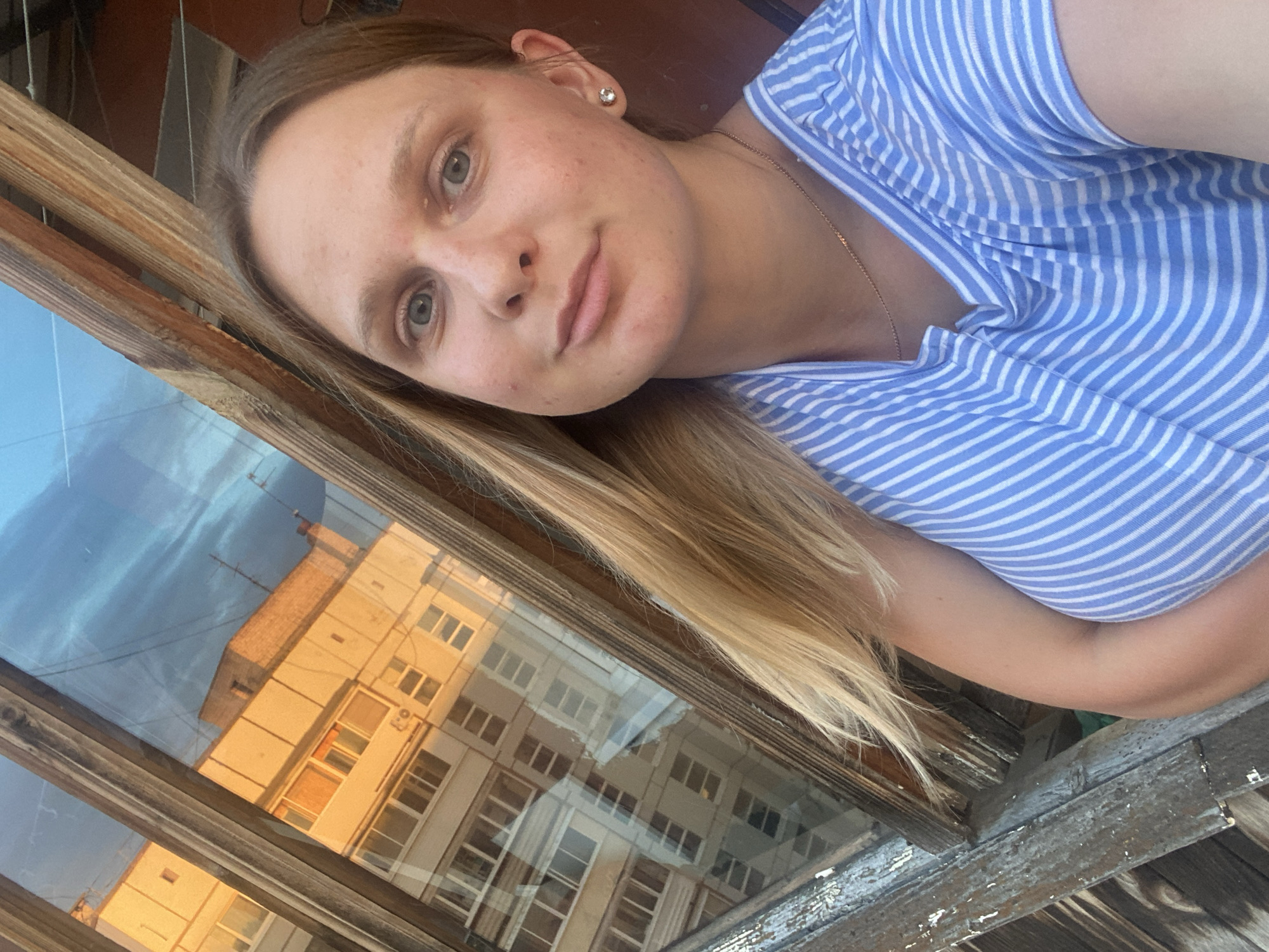 Sunset over Chaikovsky residential streets, selfies included