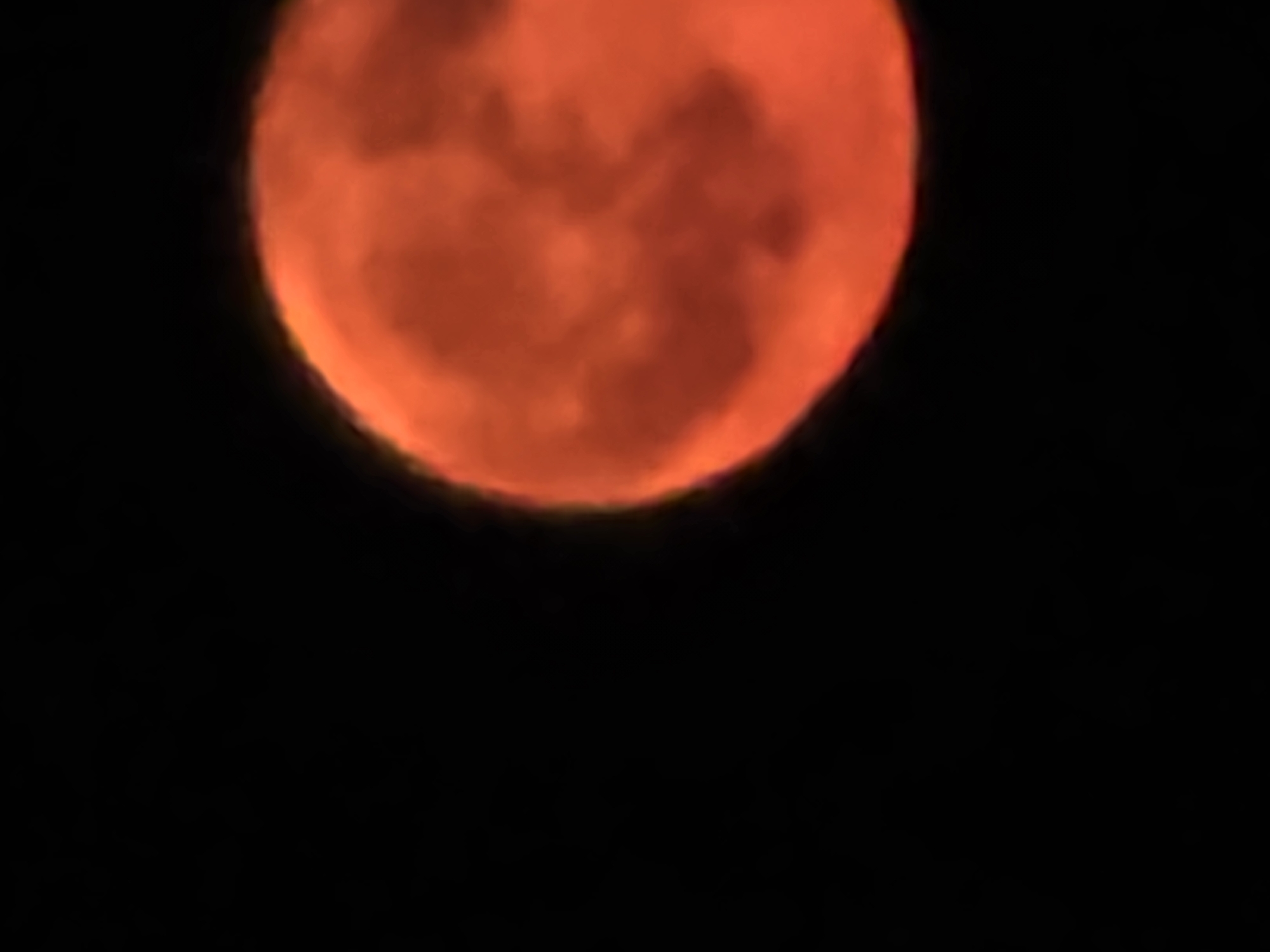 Blood moon rises over Chernomorets on a summer night