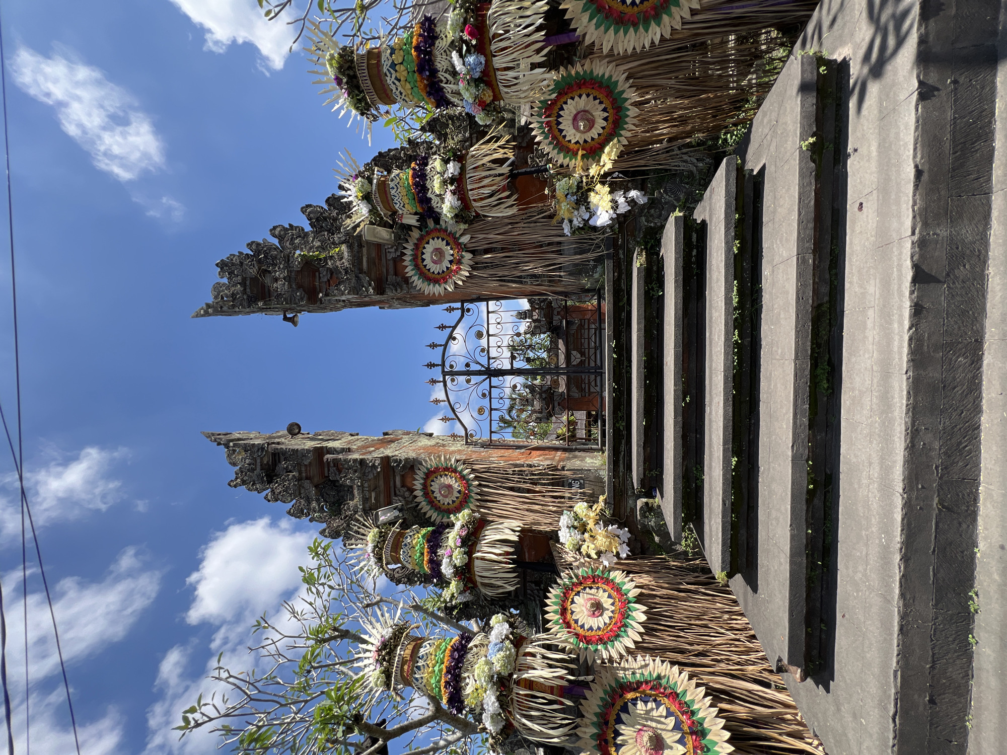 Traditional decorated Balinese gate observed in Kedewatan, Indonesia