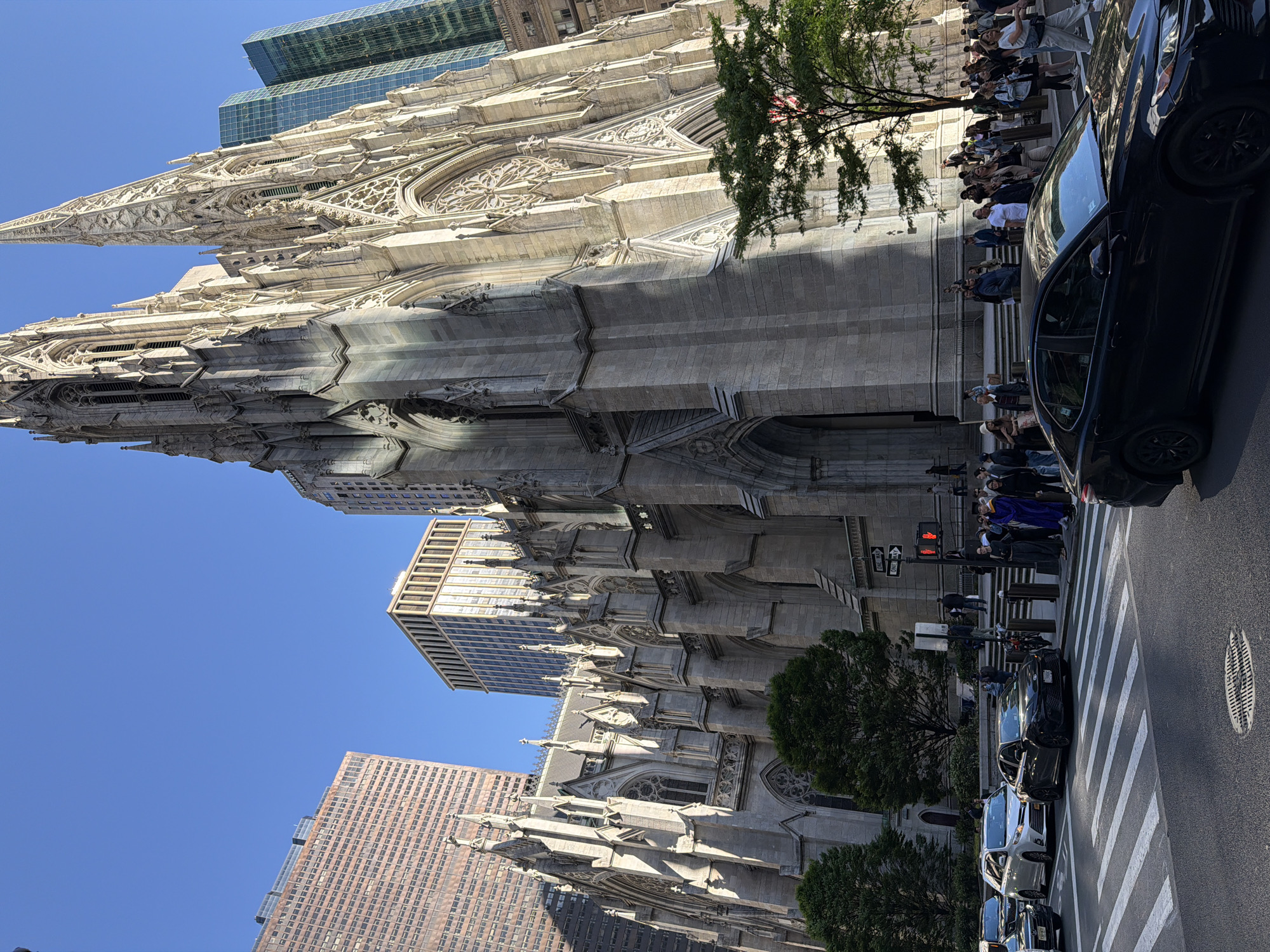 St. Patrick's Cathedral observed from street level in NYC