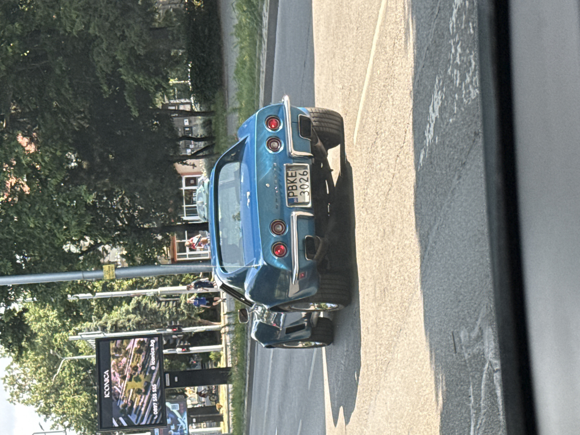 Vintage Blue Corvette Spotted Cruising Through Plovdiv, Bulgaria
