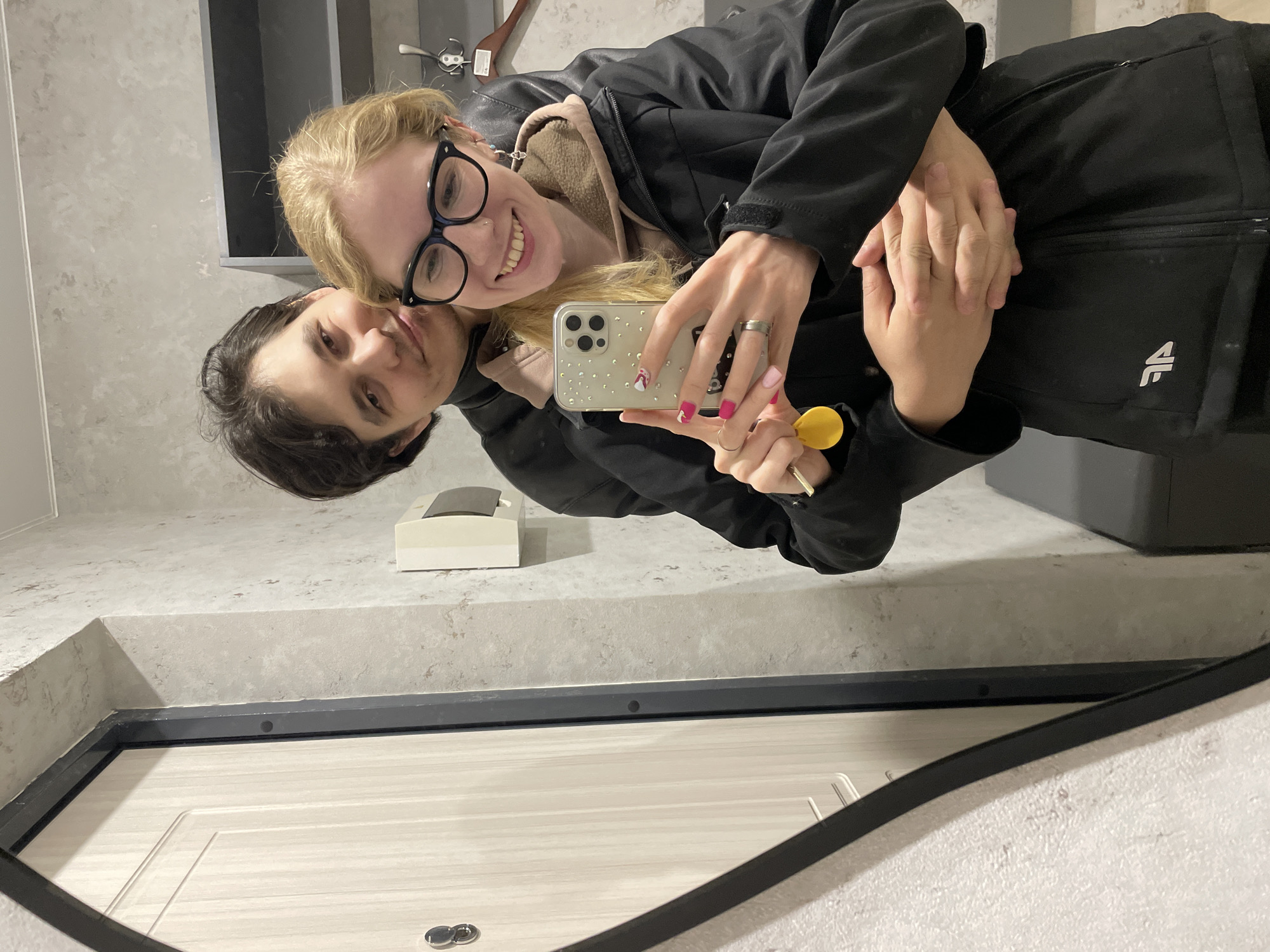 Couple Takes Selfies in Indoor Space in Izhevsk