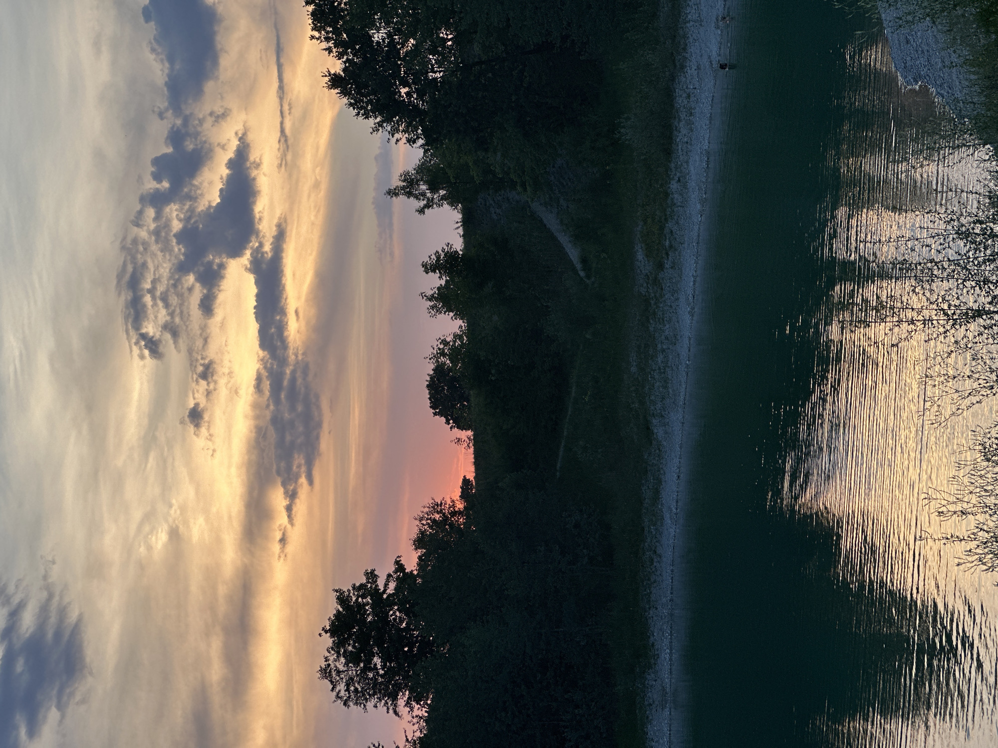 Evening bike ride through rural Bavaria under a striking sunset