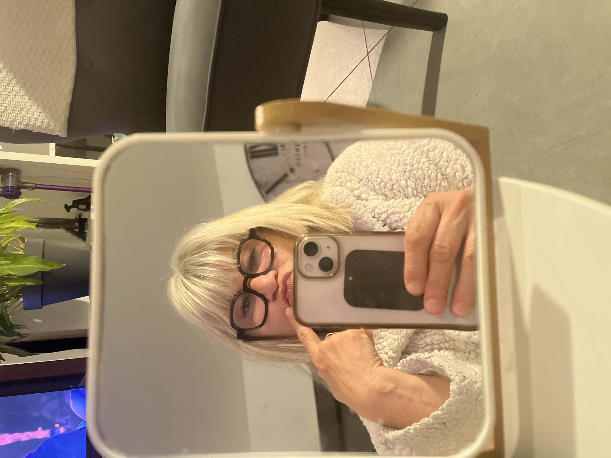 Woman Takes Mirror Selfie in Chambœuf, France