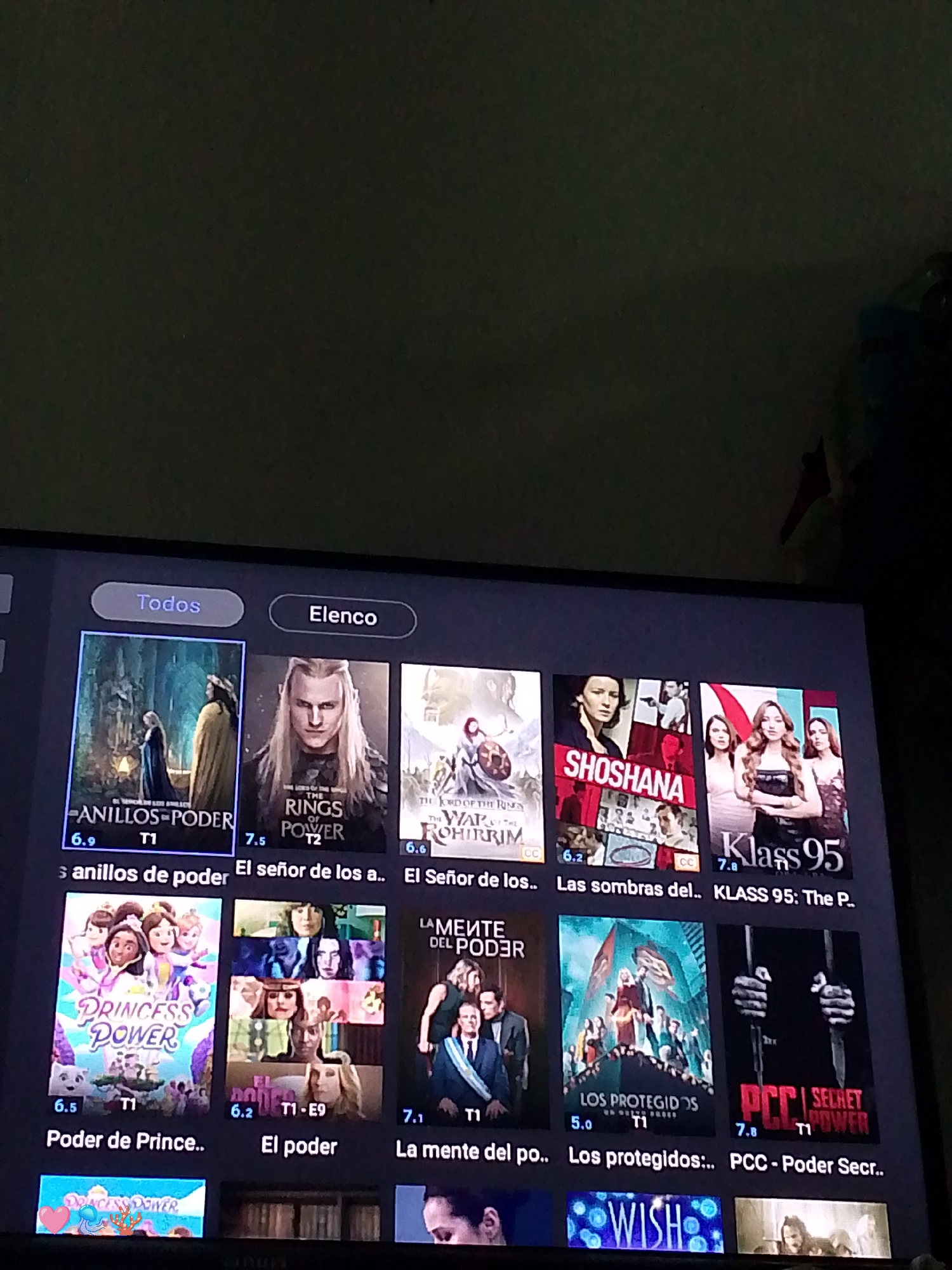 Streaming service interface observed on TV in Venezuela