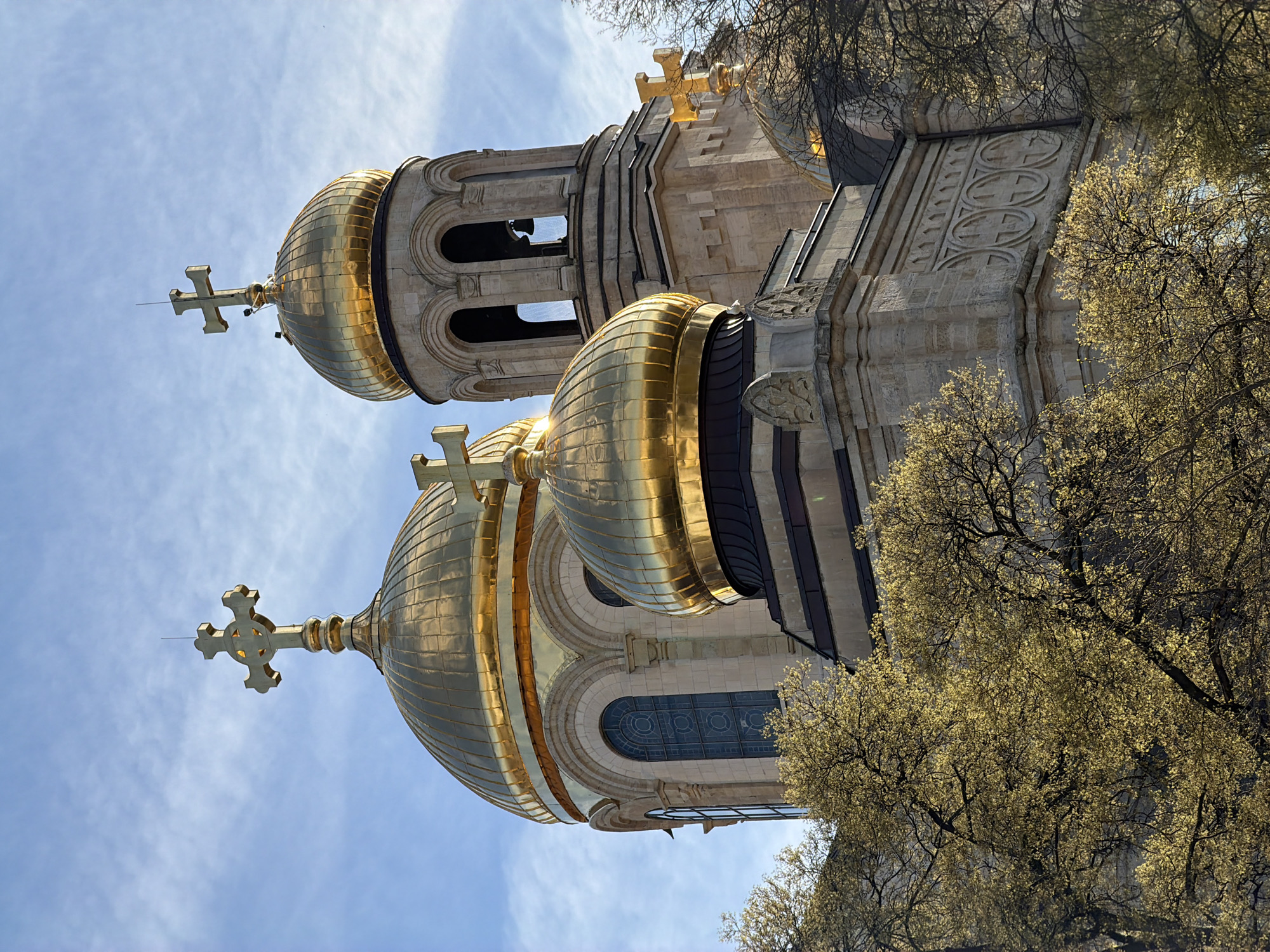 Orthodox Cathedral Golden Domes Photographed in Varna Bulgaria