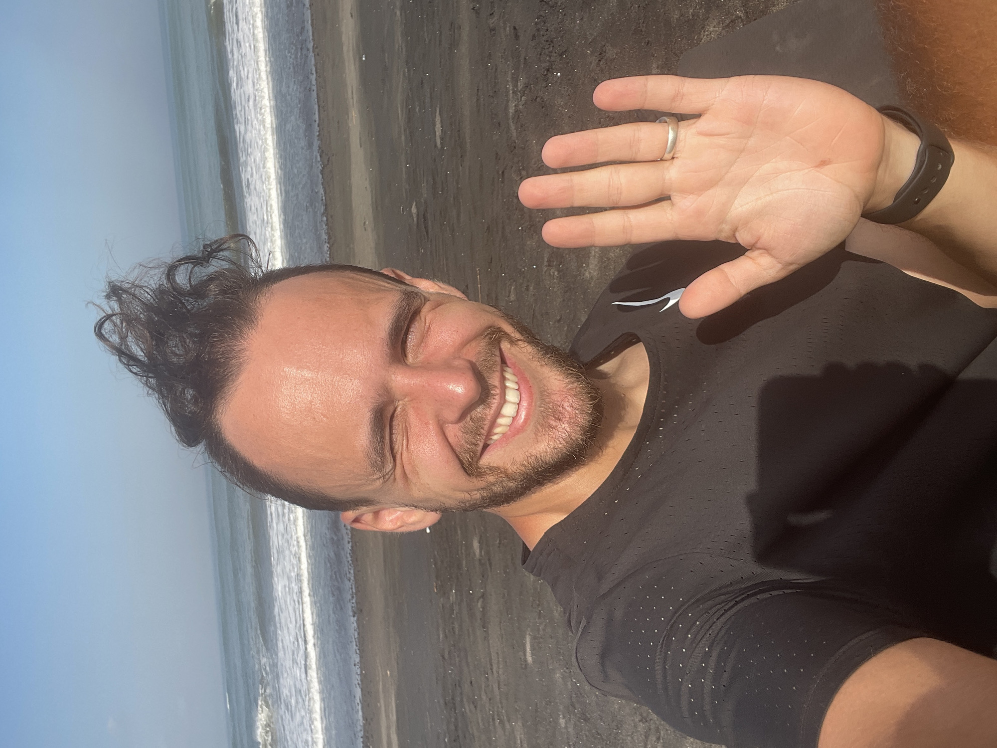 Afternoon at a black sand beach in Kediri, Indonesia