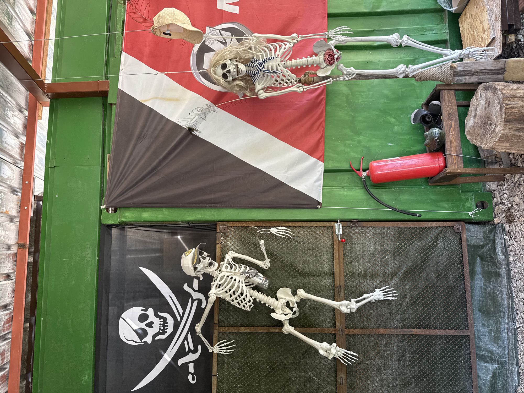 Halloween display spotted on shipping container in Lukovit, Bulgaria