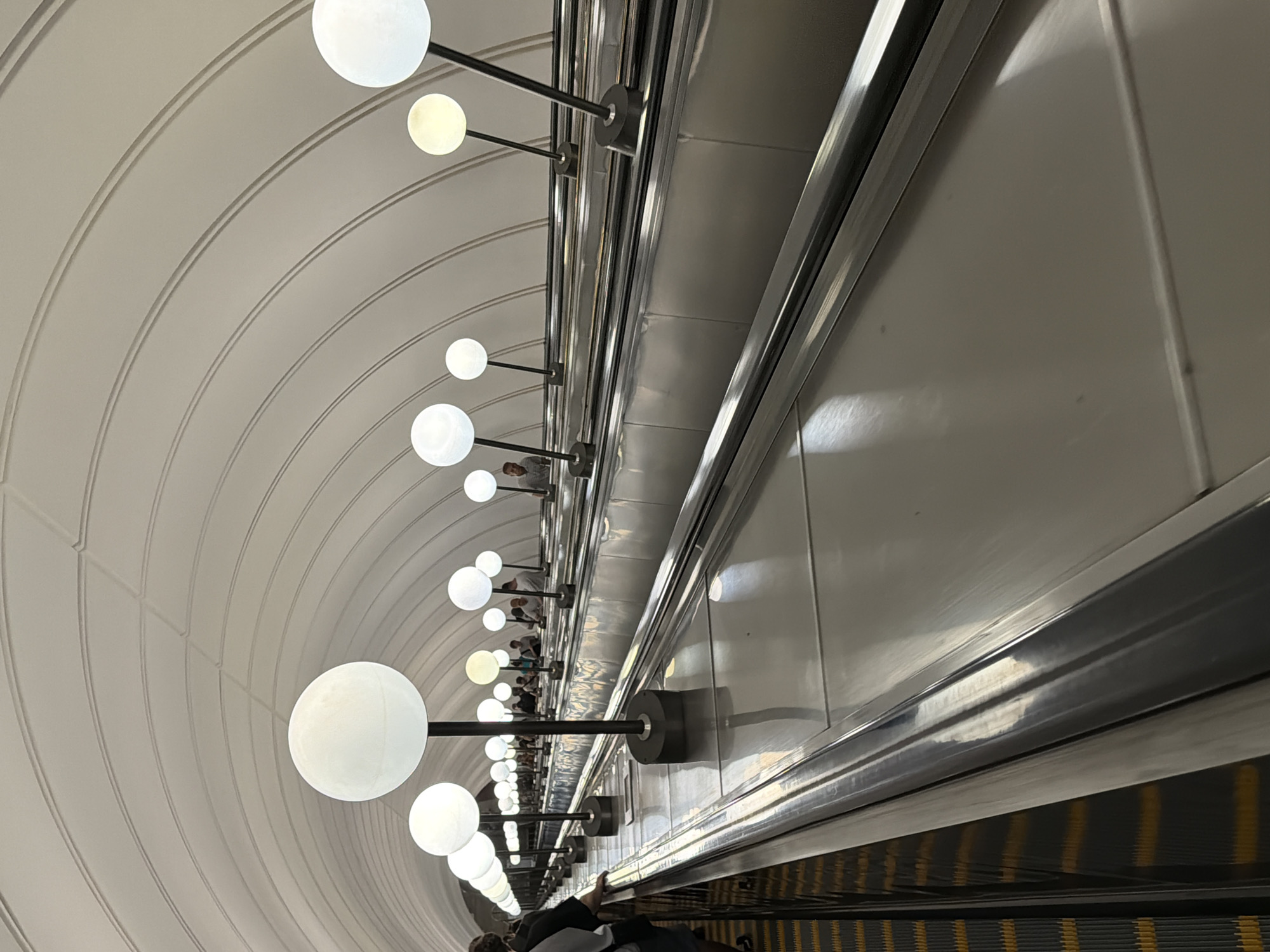Moscow metro and street life on a summer morning