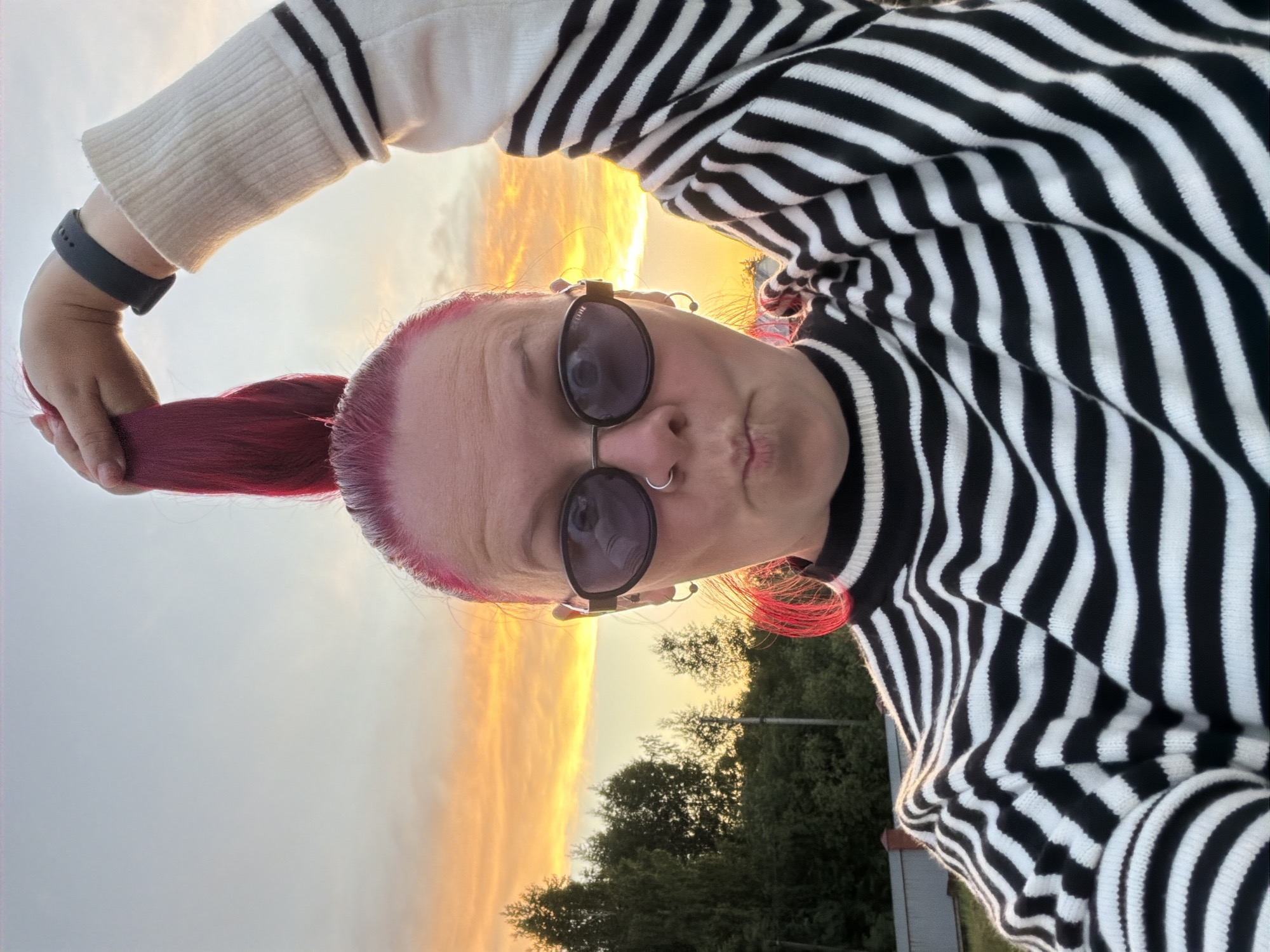 Sunset selfie session captured in Chaikovsky, Russia