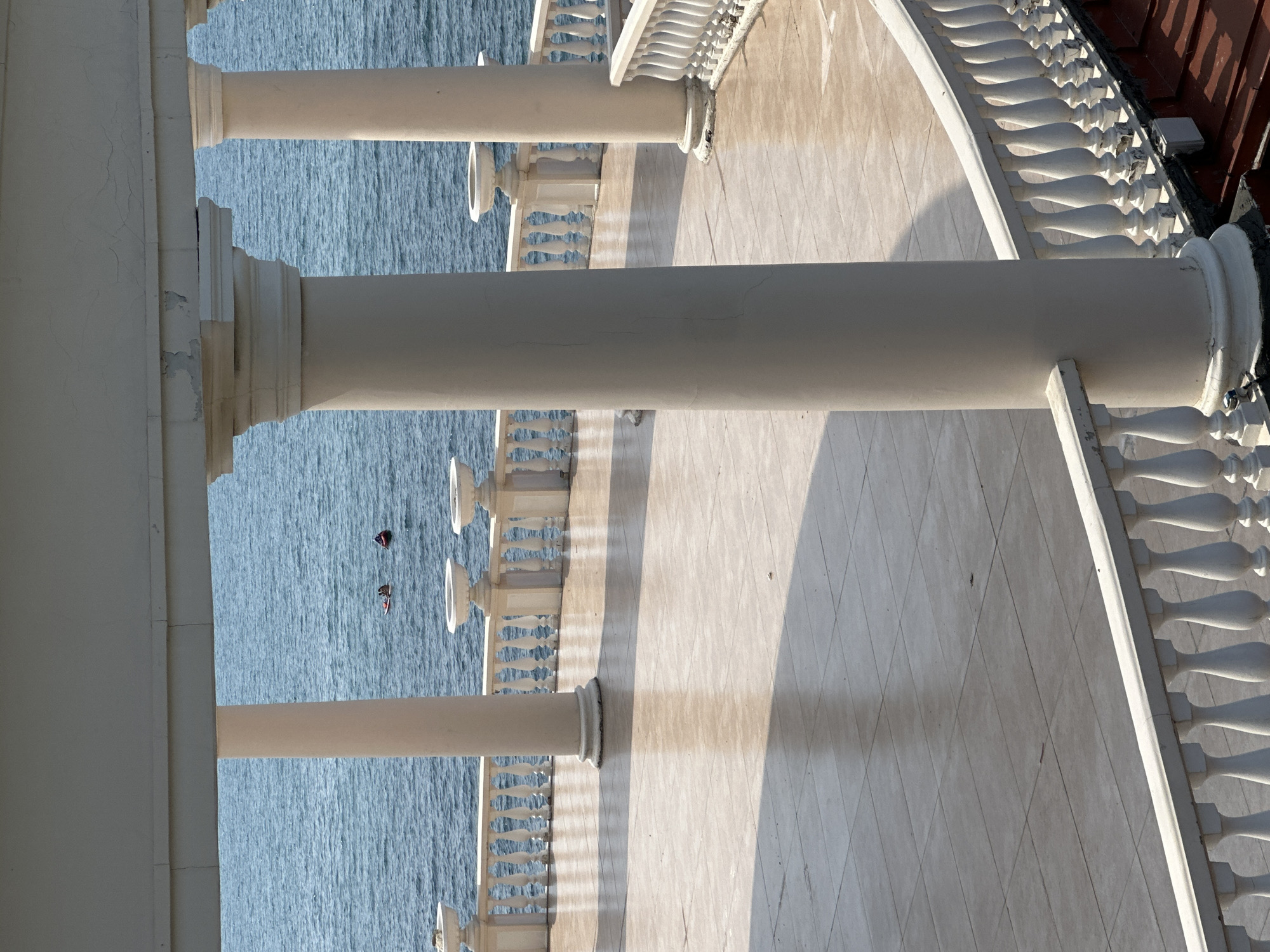 Sochi's Black Sea waterfront and rail corridor, summer morning