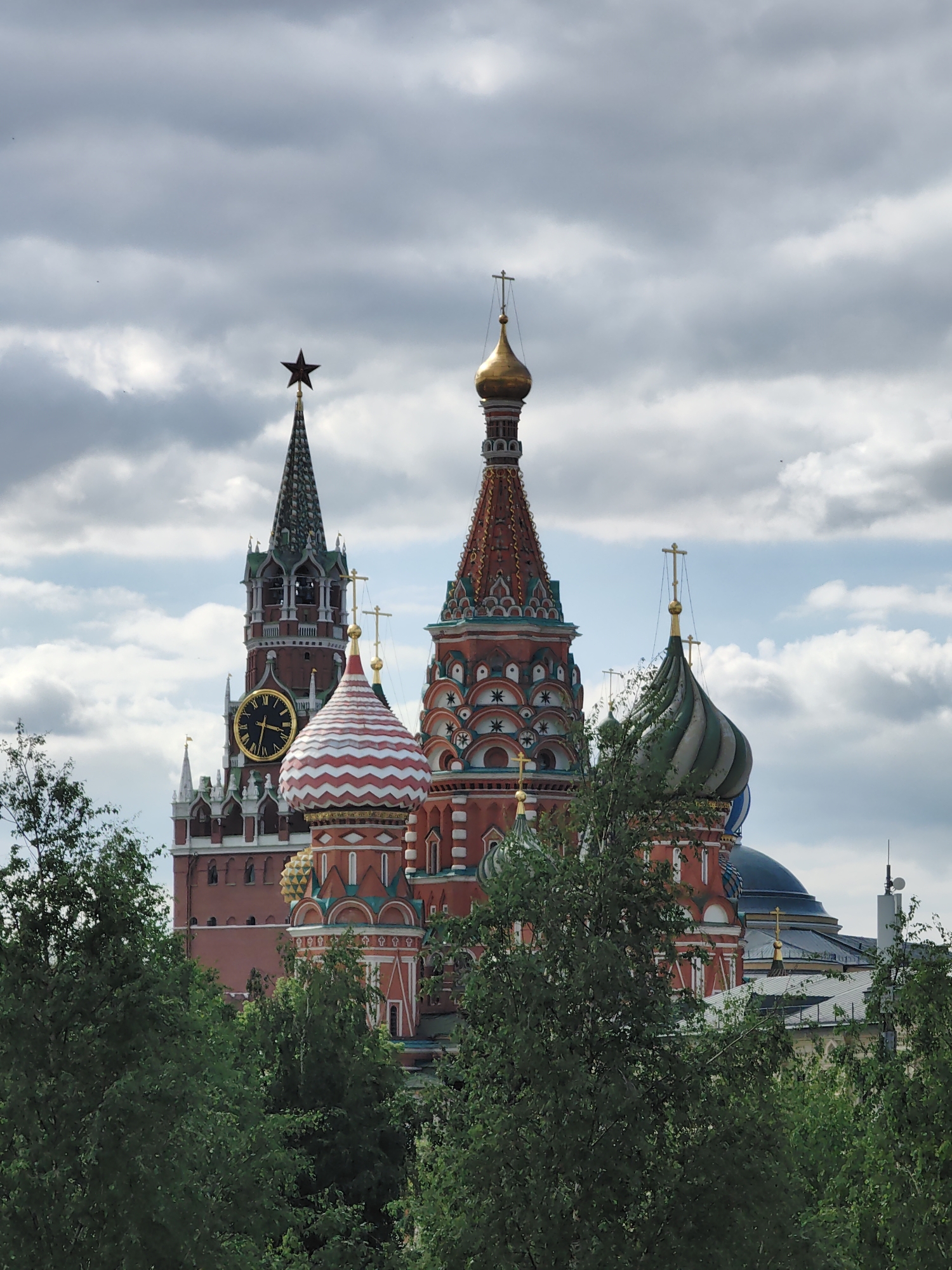 Moscow landmarks Saint Basil's Cathedral and Kremlin documented