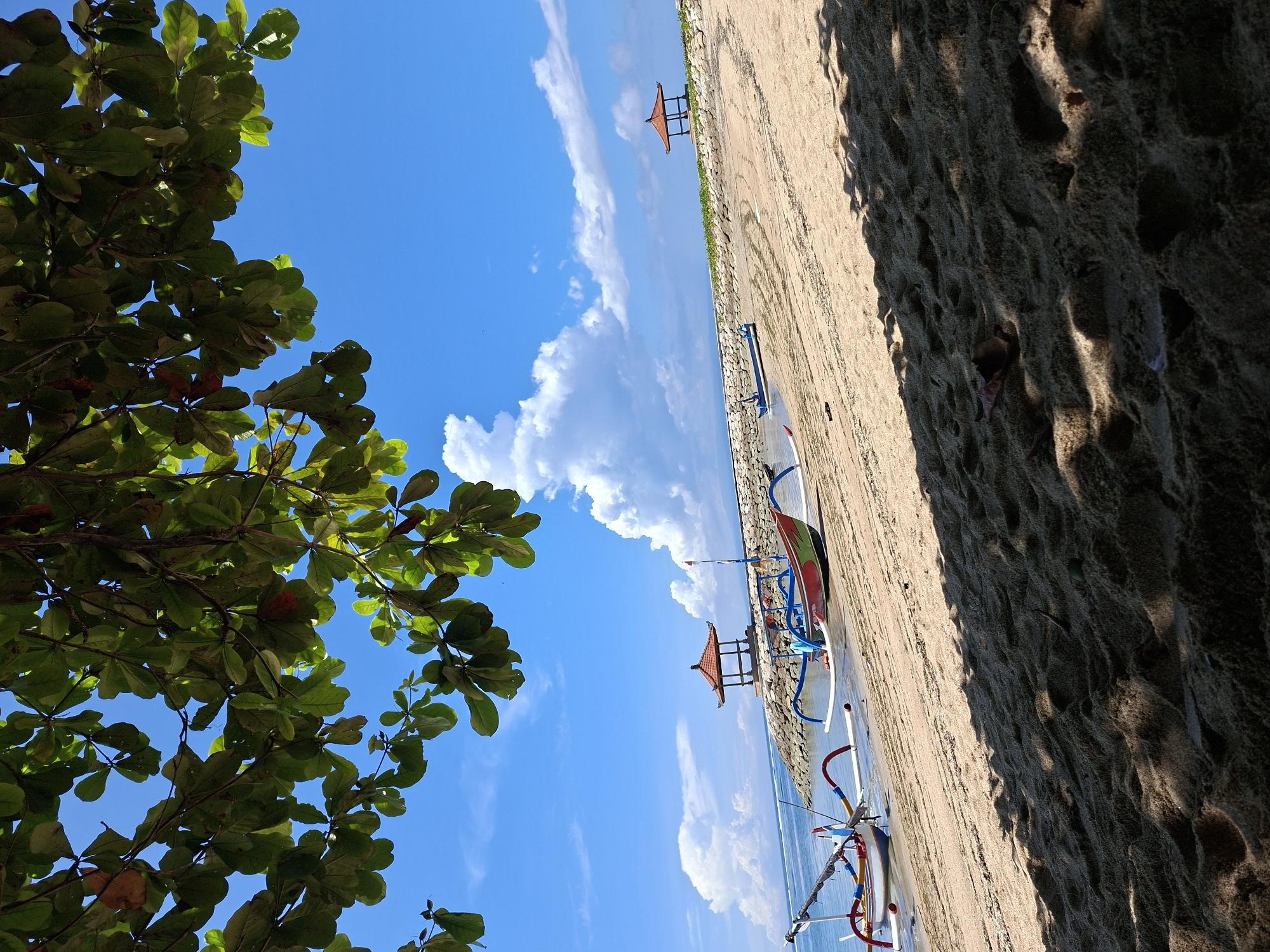 Tropical beach scene documented in early morning Denpasar