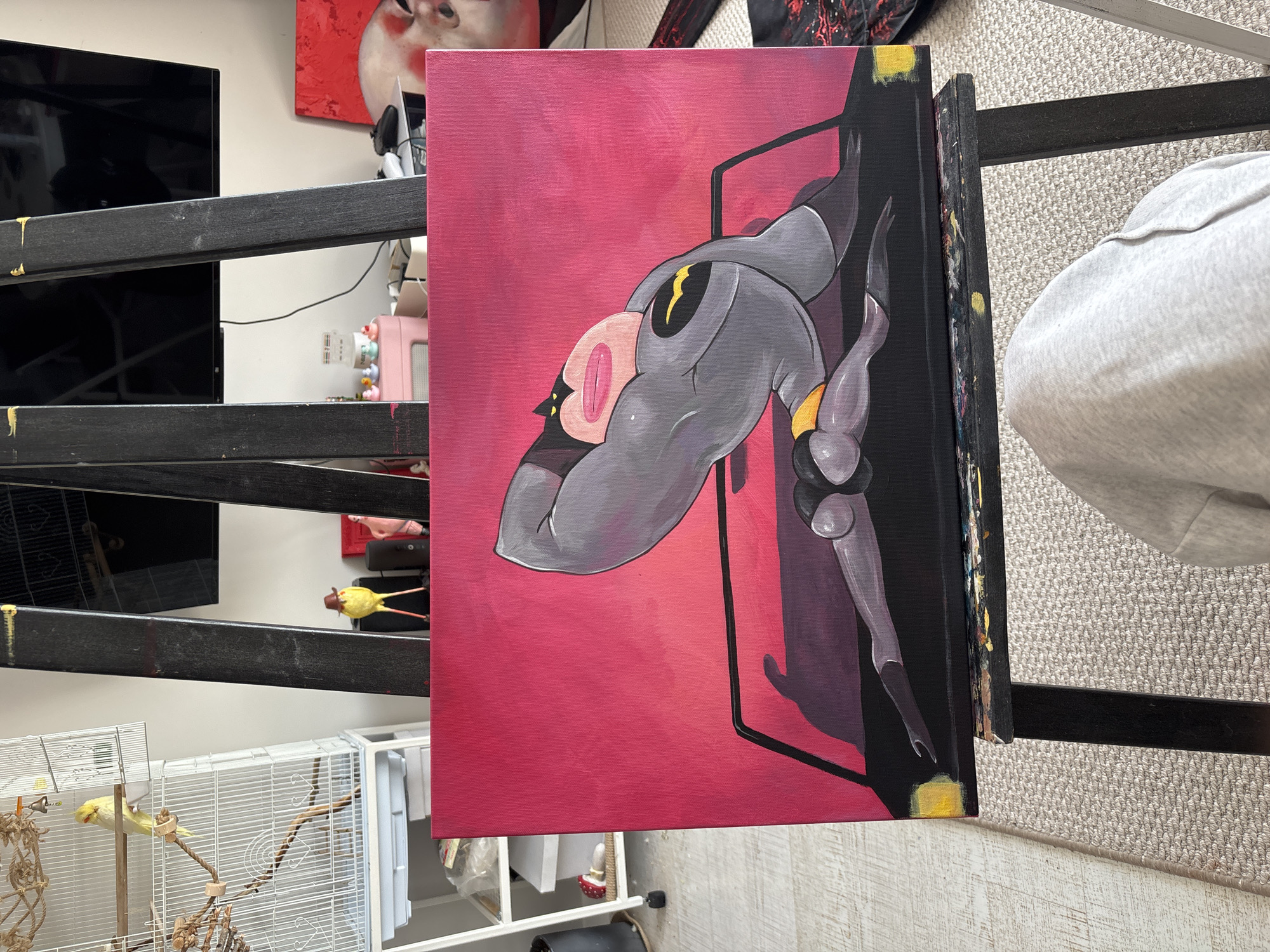 Artist creates pop art painting in Krasnoyarsk morning session