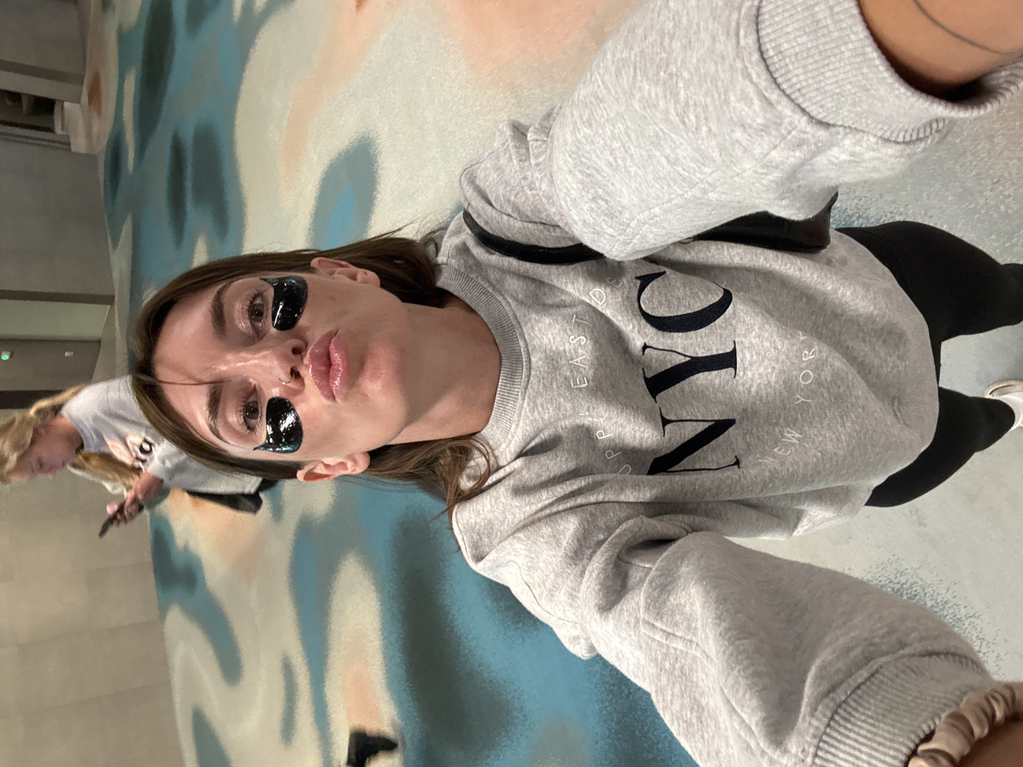 Airport selfies and boarding at Changi, Singapore