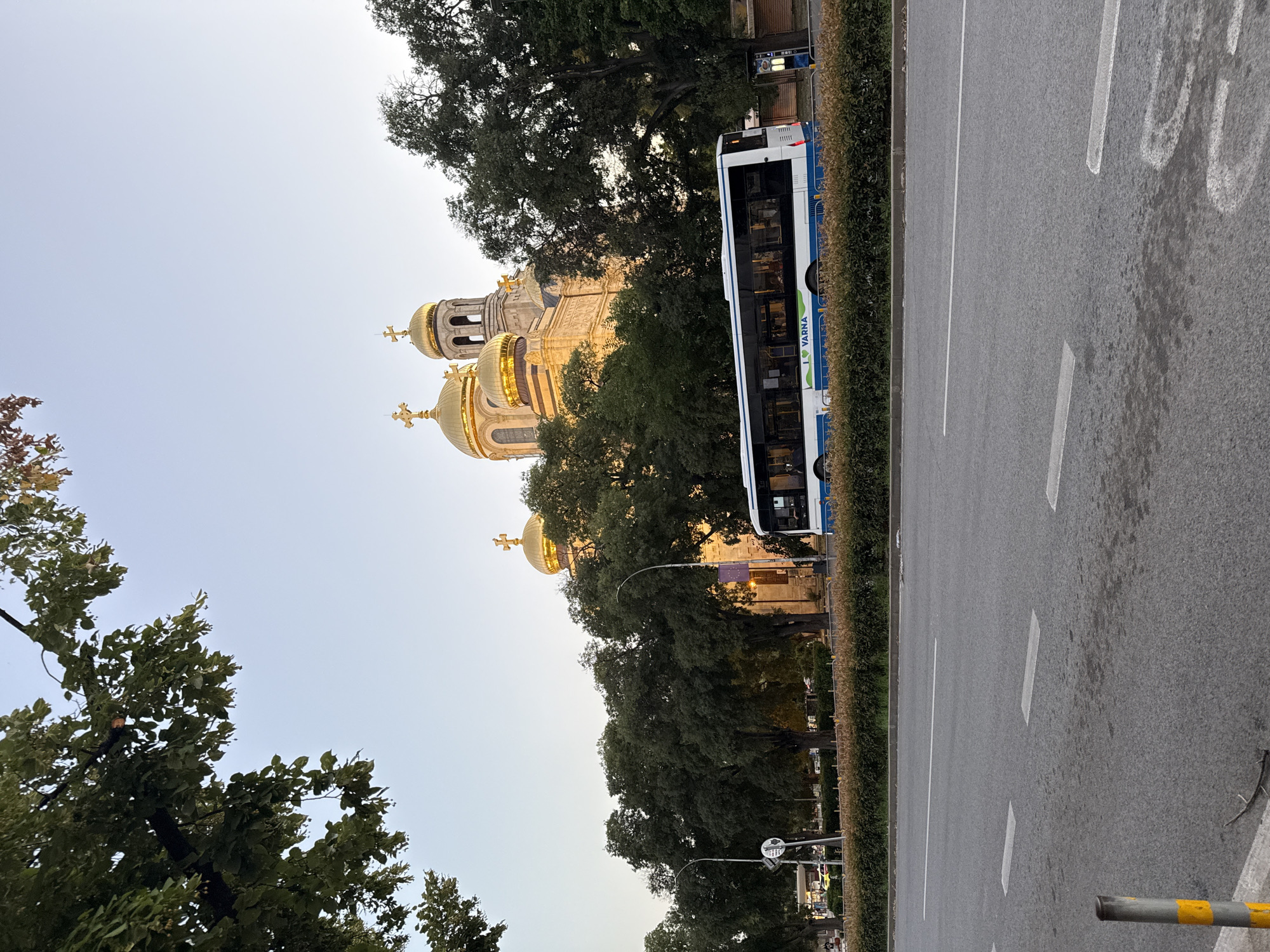 Evening scenes around Varna's iconic cathedral and city center.