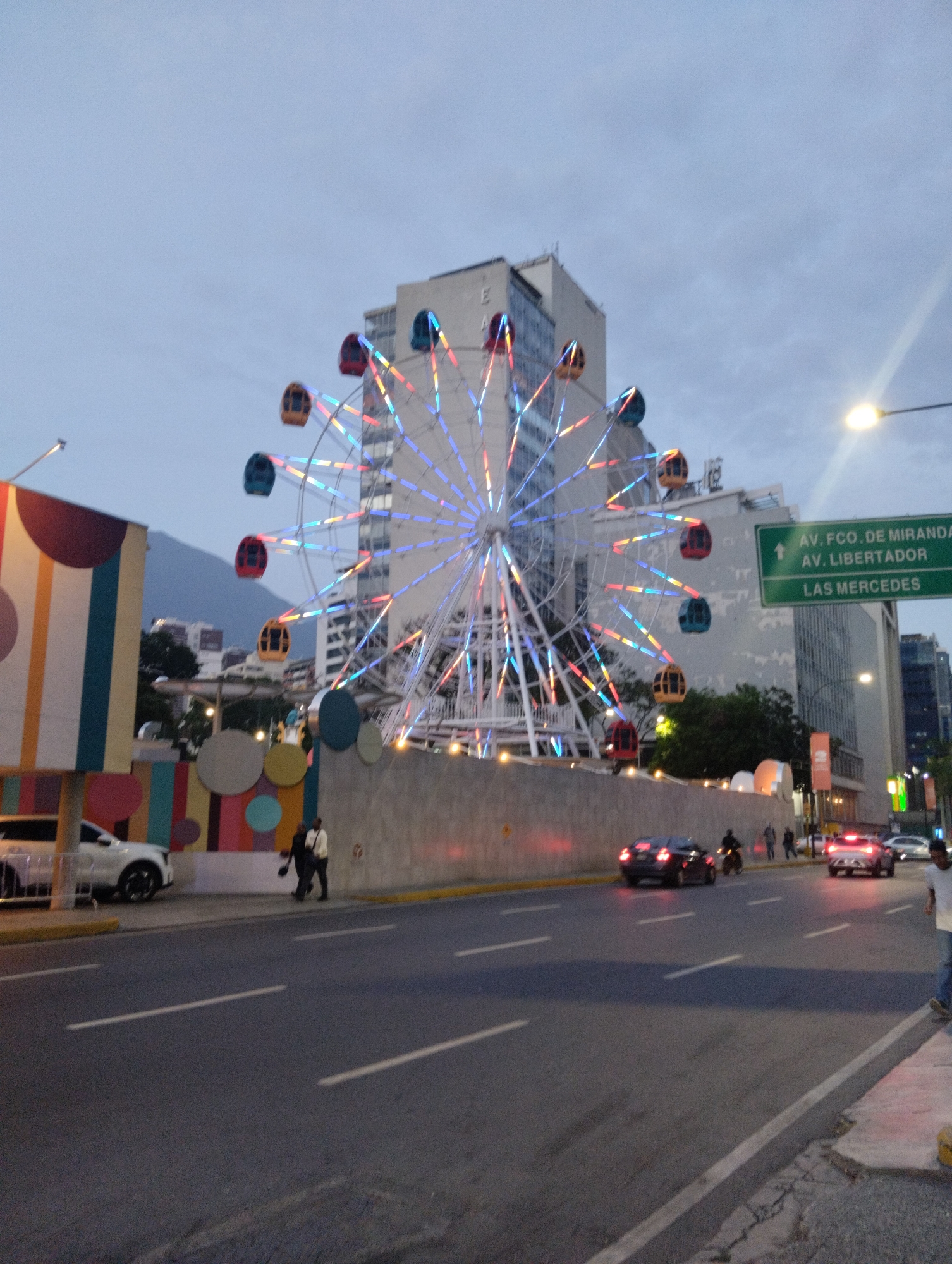 Evening street life documented in central Caracas