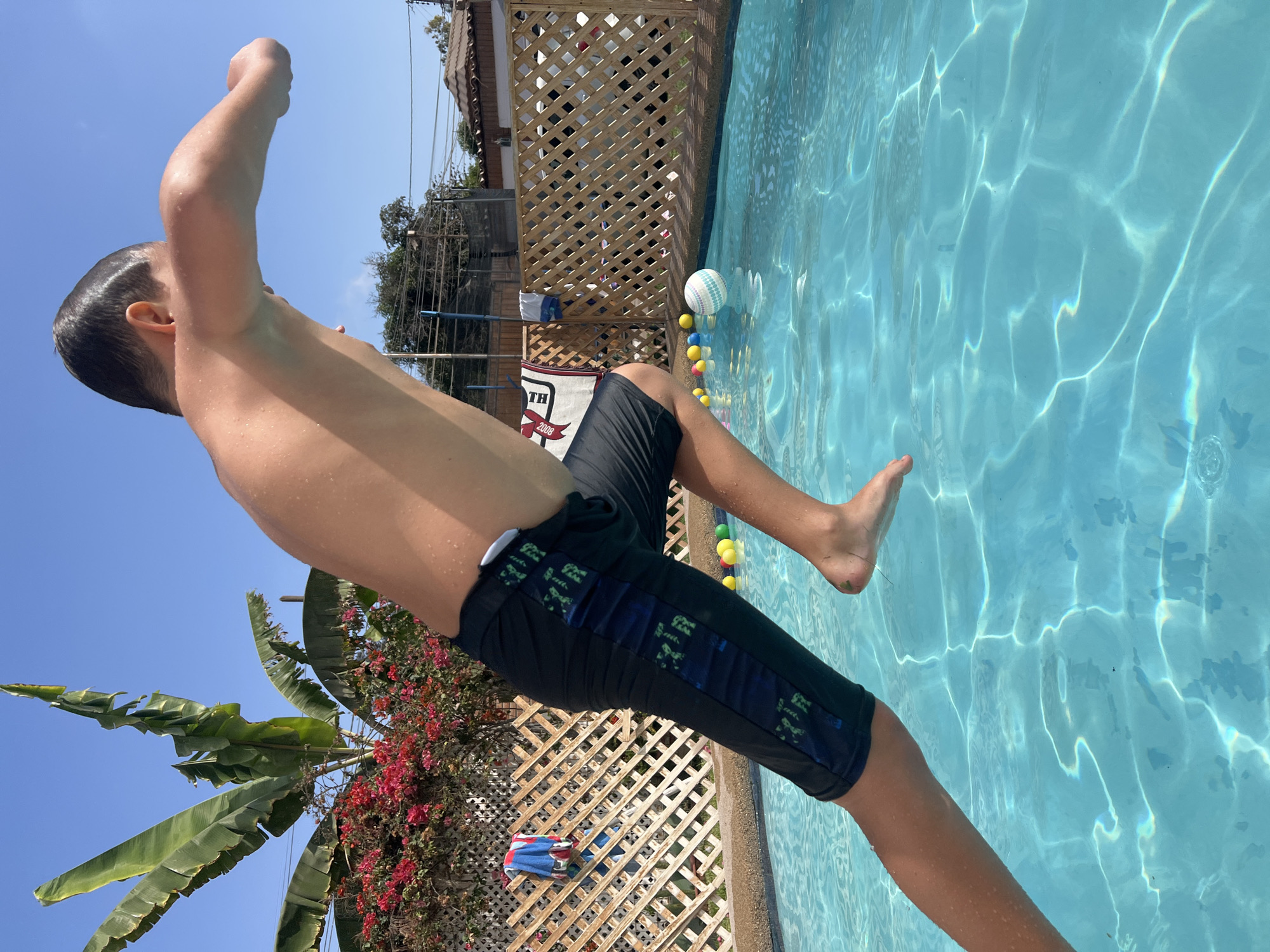 Children enjoy afternoon pool party in Arica, Chile