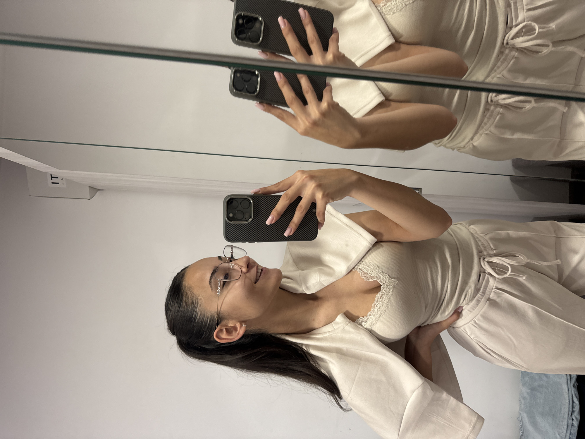 Woman Takes Mirror Selfie in Dupnitsa, Bulgaria