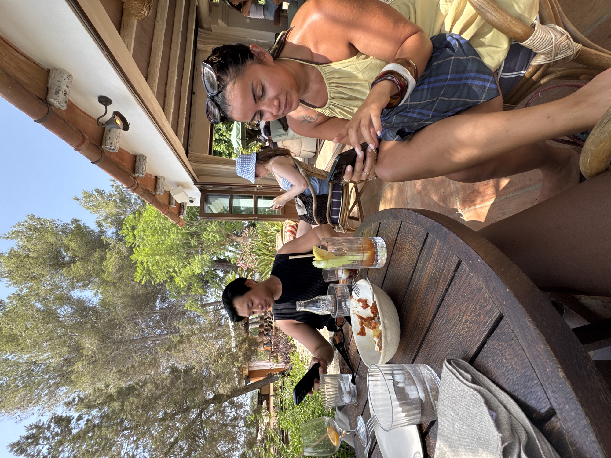 Midday downtime at an outdoor table in Santa Eulària des Riu