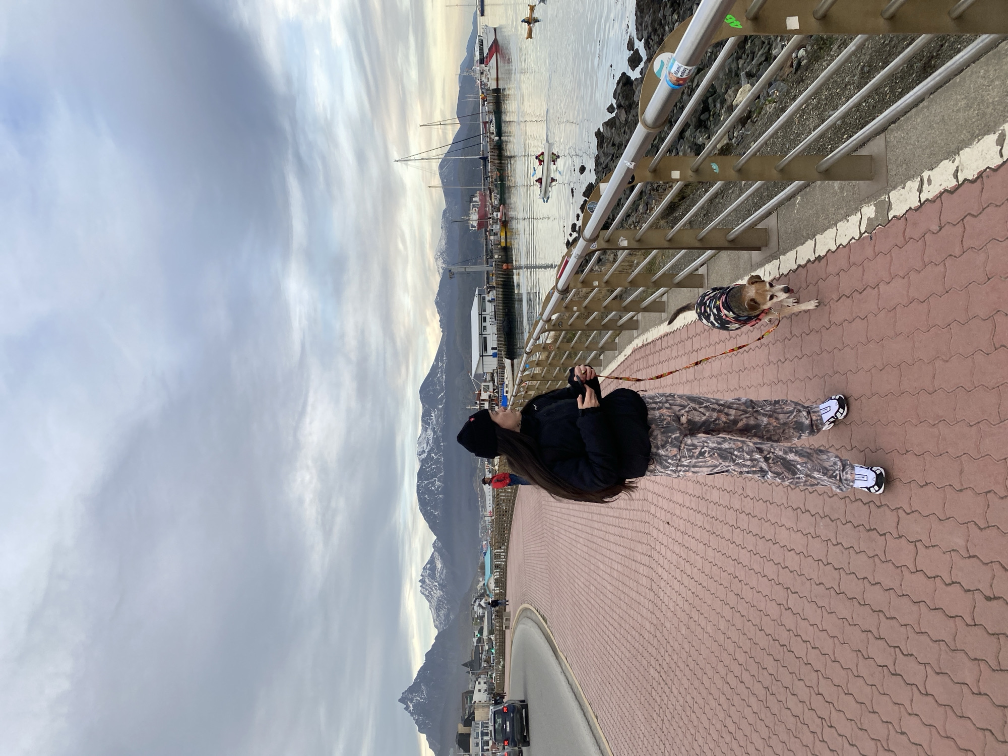 Evening life documented along Ushuaia waterfront and harbor district