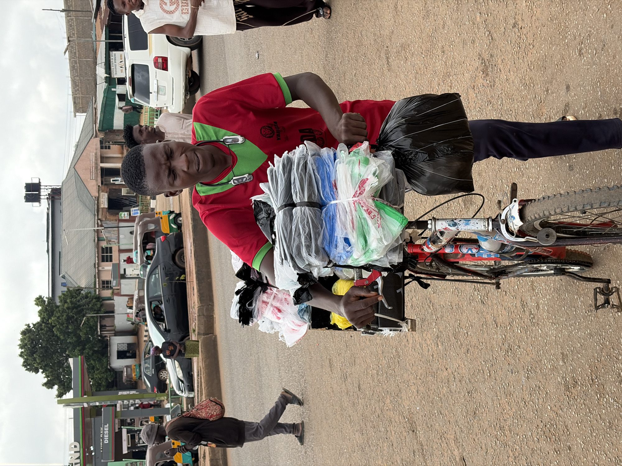 Morning street activity across two Nigerian towns