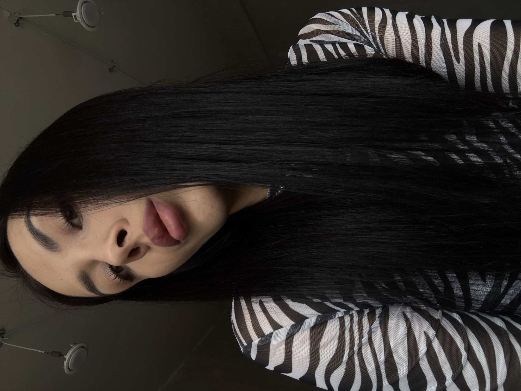 Woman photographed in zebra-striped top in Votkinsk, Russia