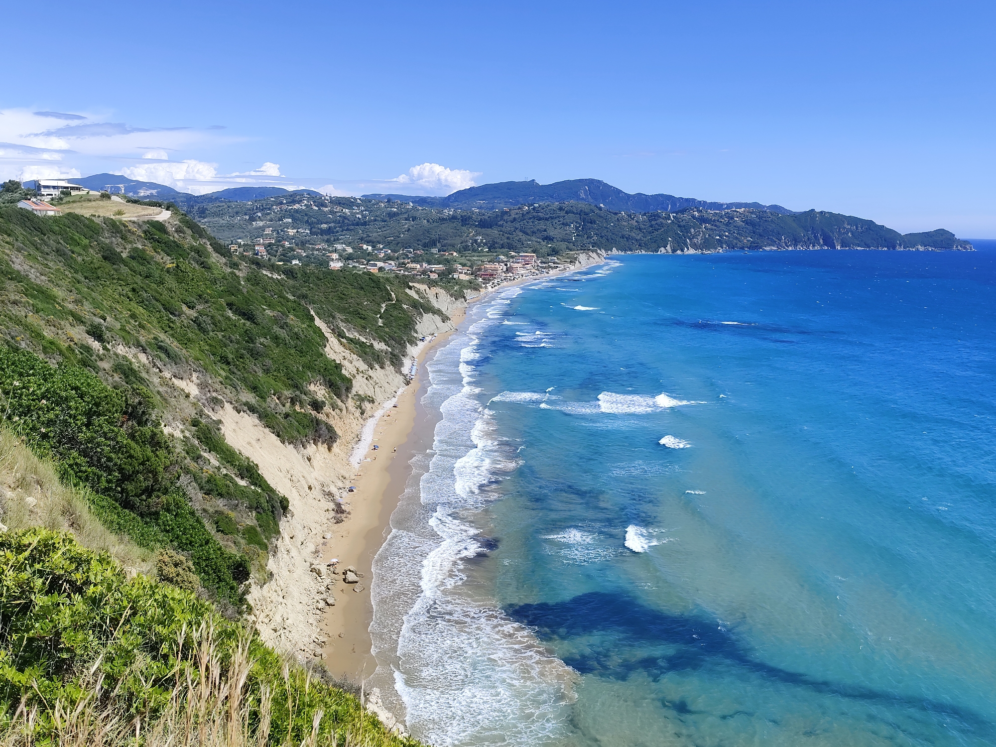 Coastal panorama captured at Agios Stefanos beach, Greece