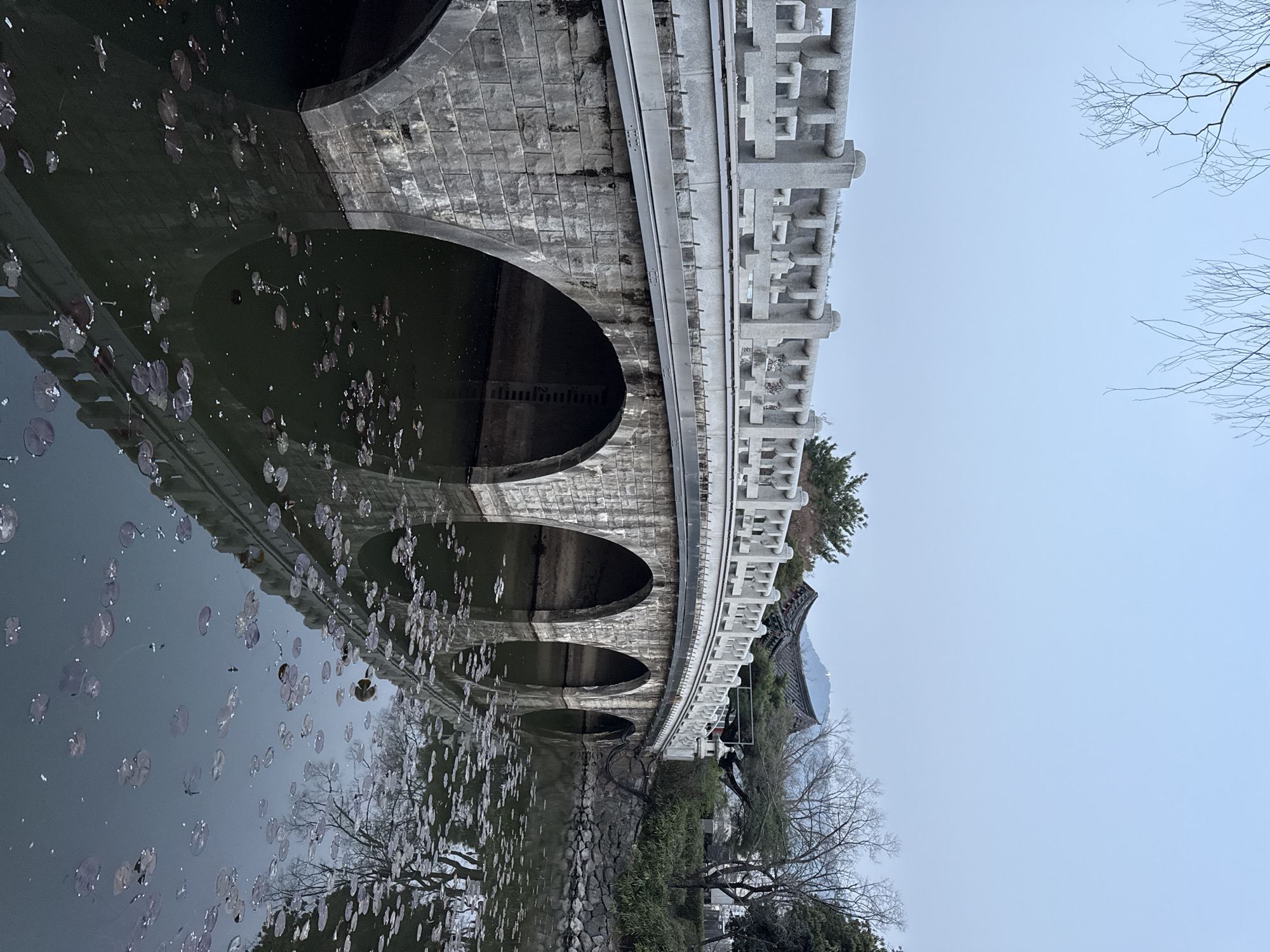 Traditional stone bridges captured across Daegu parks