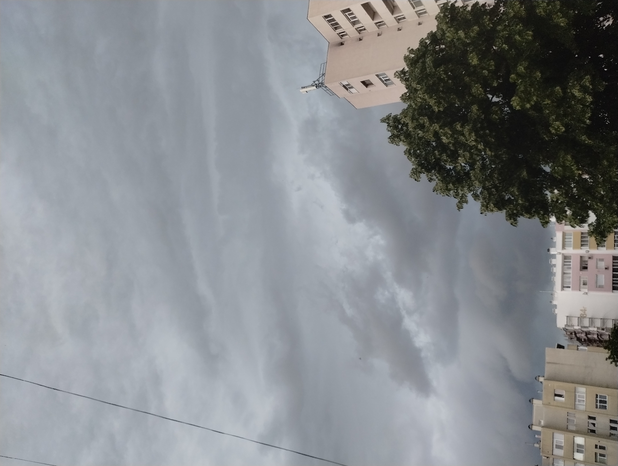 Overcast skies blanket Yambol, Bulgaria suggesting approaching storms