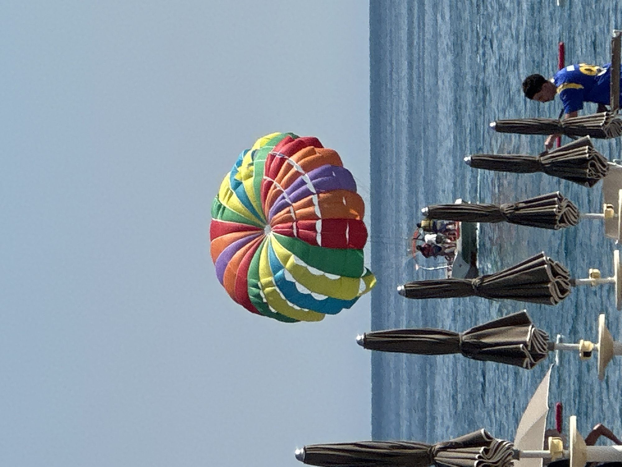 Parasailer spotted over Montenegro coast during afternoon beach hours