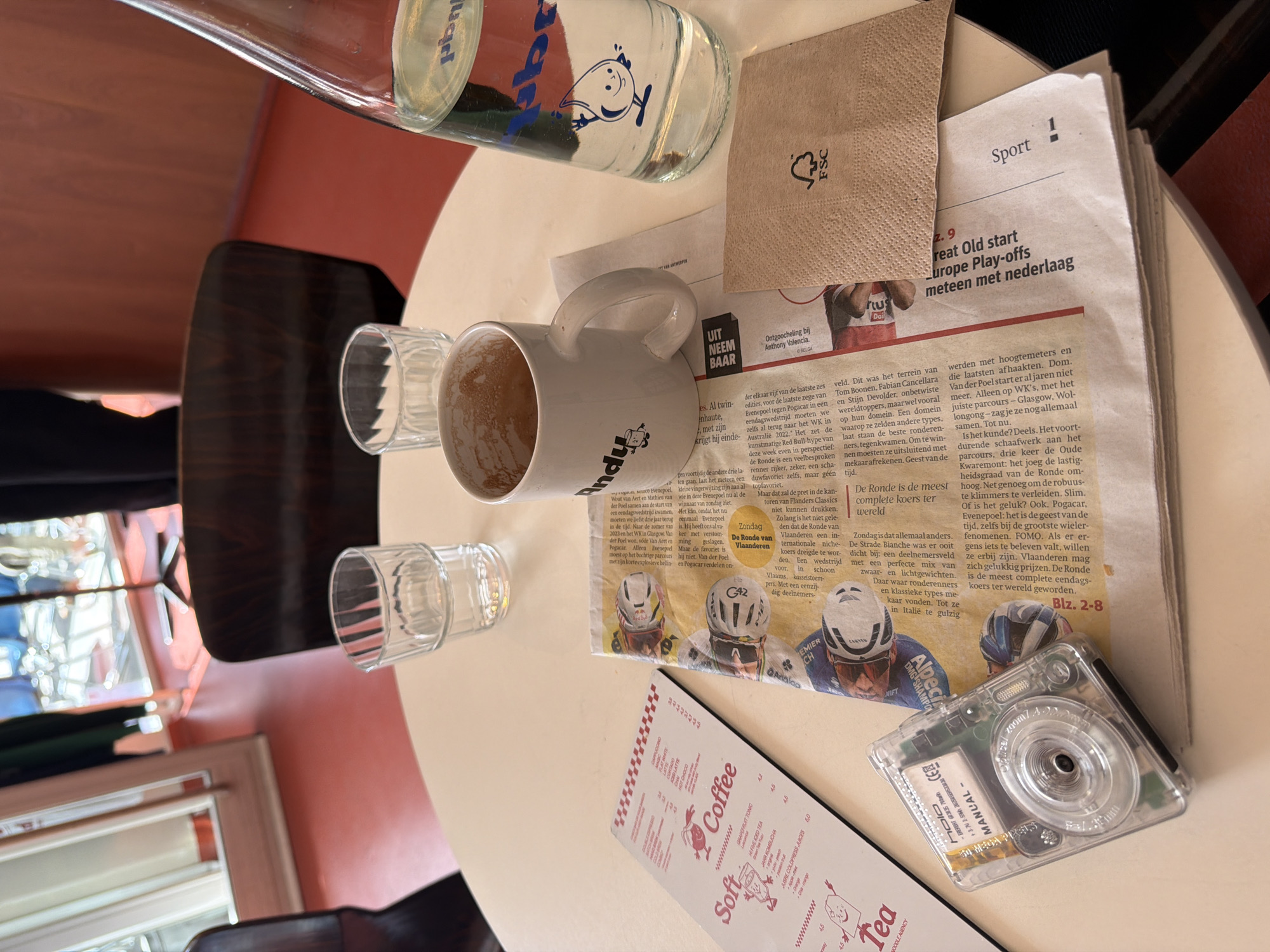 Morning cafe scene documented in Antwerp