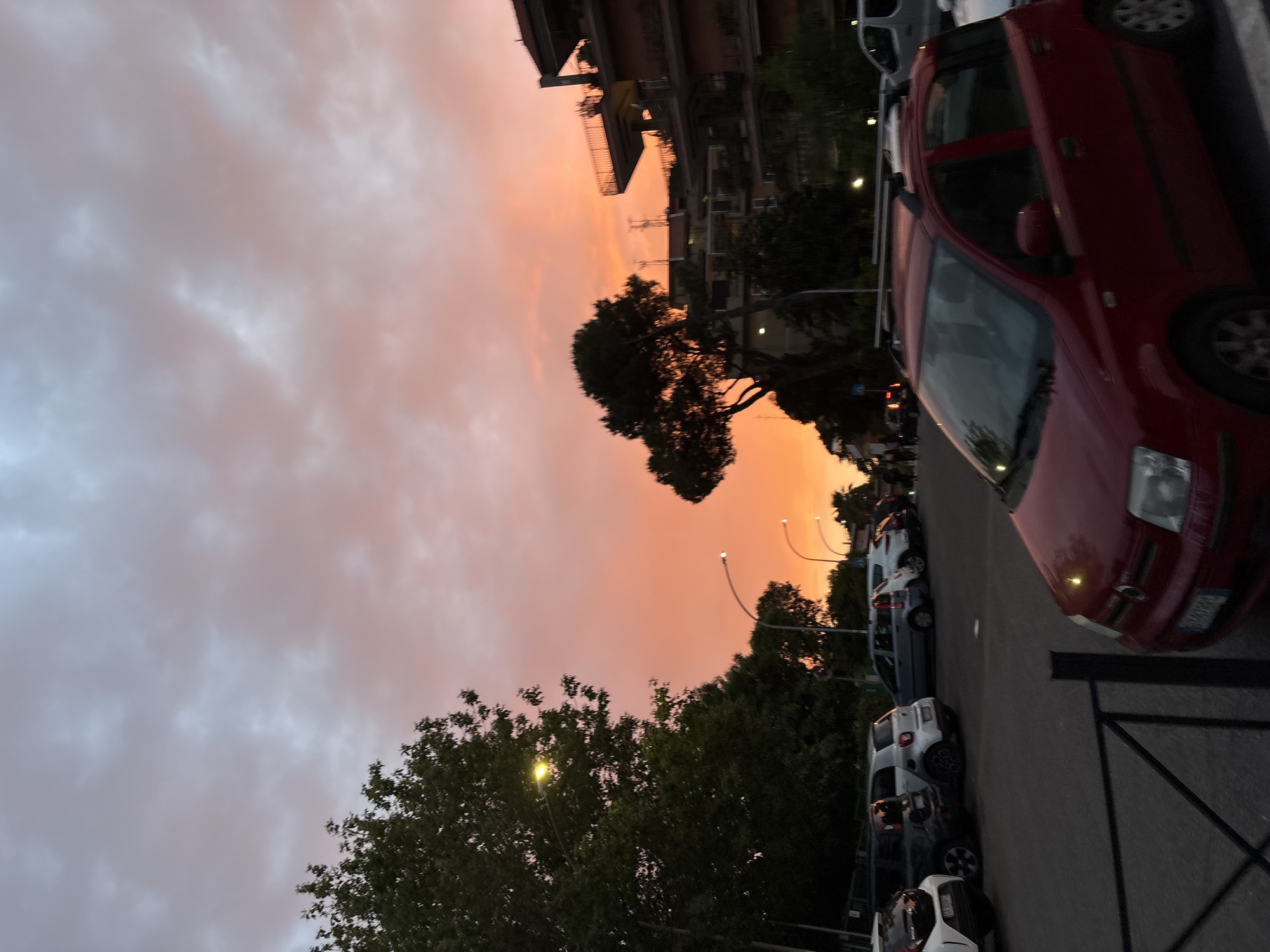 Rome street scene captured during dusk hours