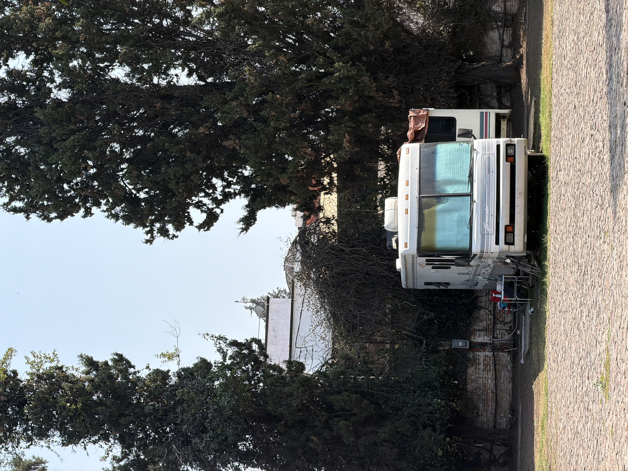 RVs and trailers parked at Cholula outdoor space