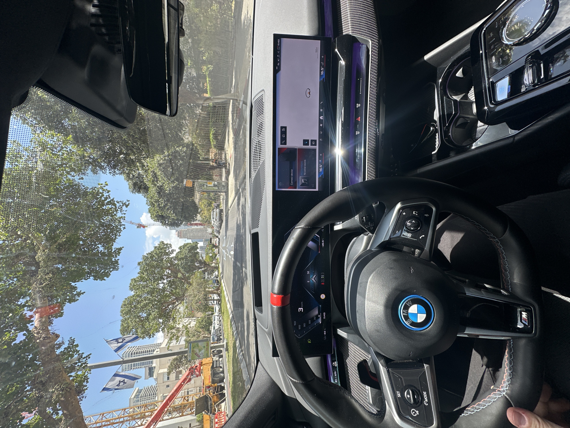 BMW interior with active navigation system documented in Tel Aviv