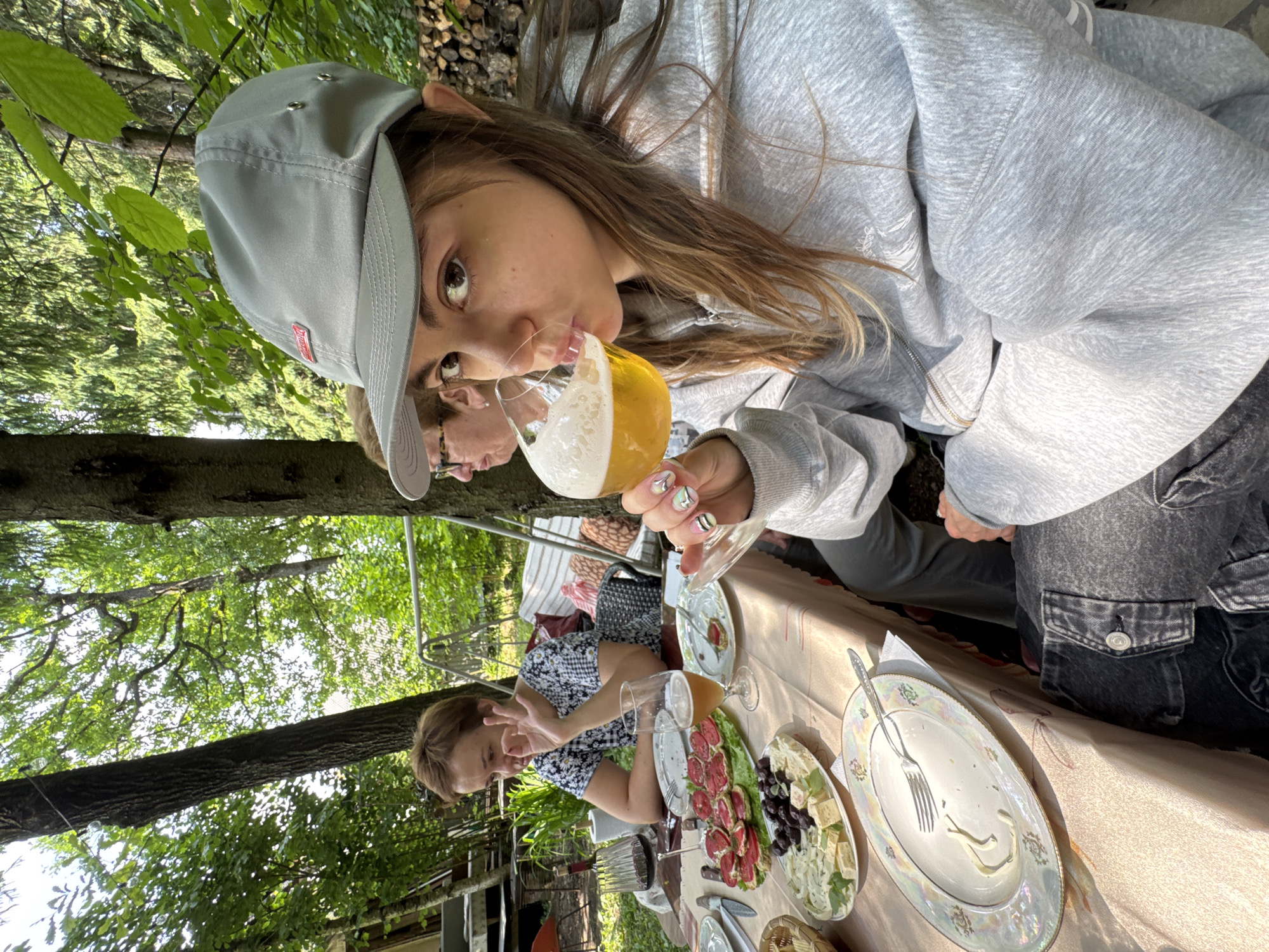 Summer dacha picnic with hammock time in Moscow region