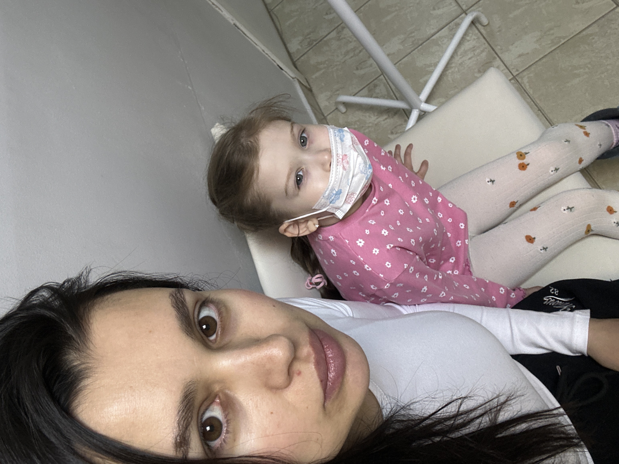 Woman and child photographed together in early morning Chaikovsky