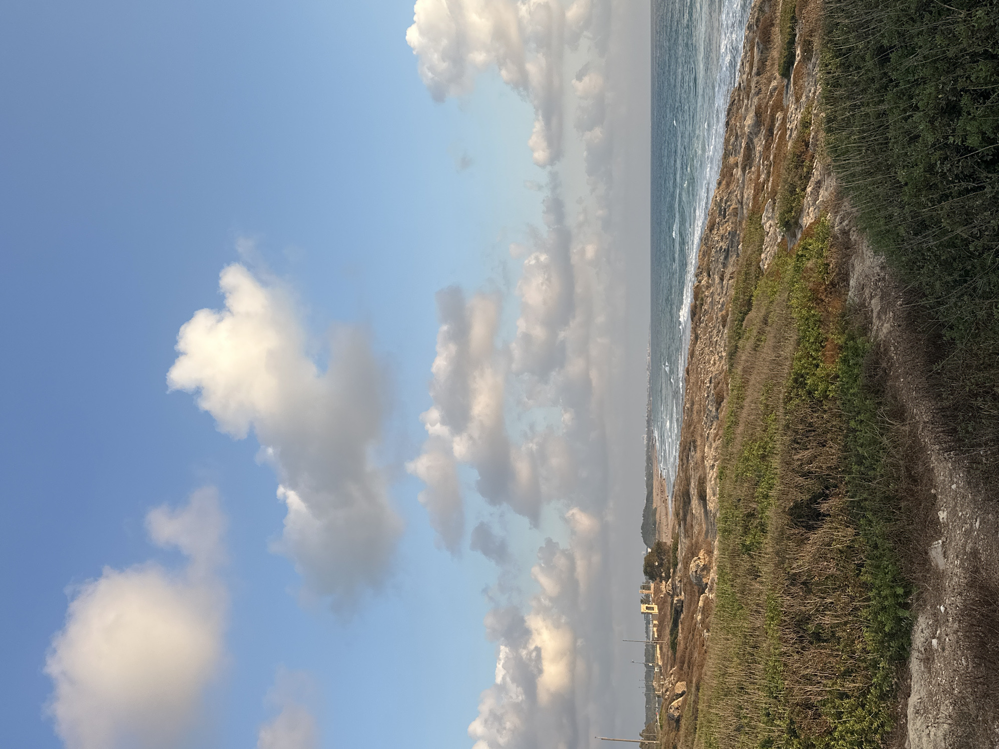 Sunset along a rocky Israeli coastal exercise path