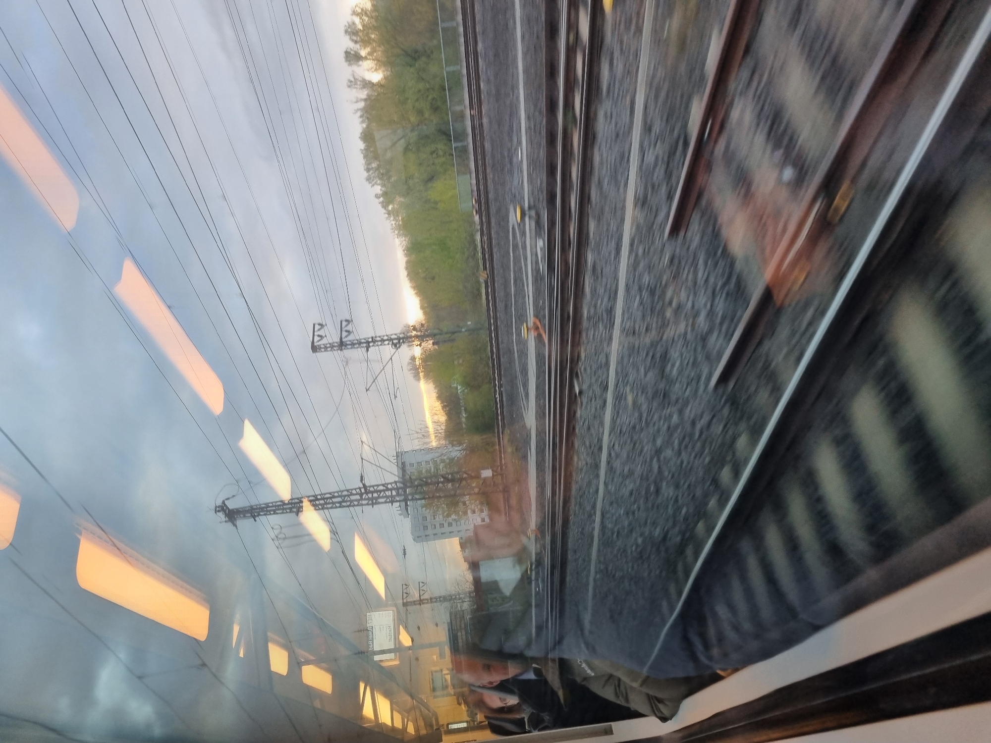 Morning train travel documented in Karlsruhe station area