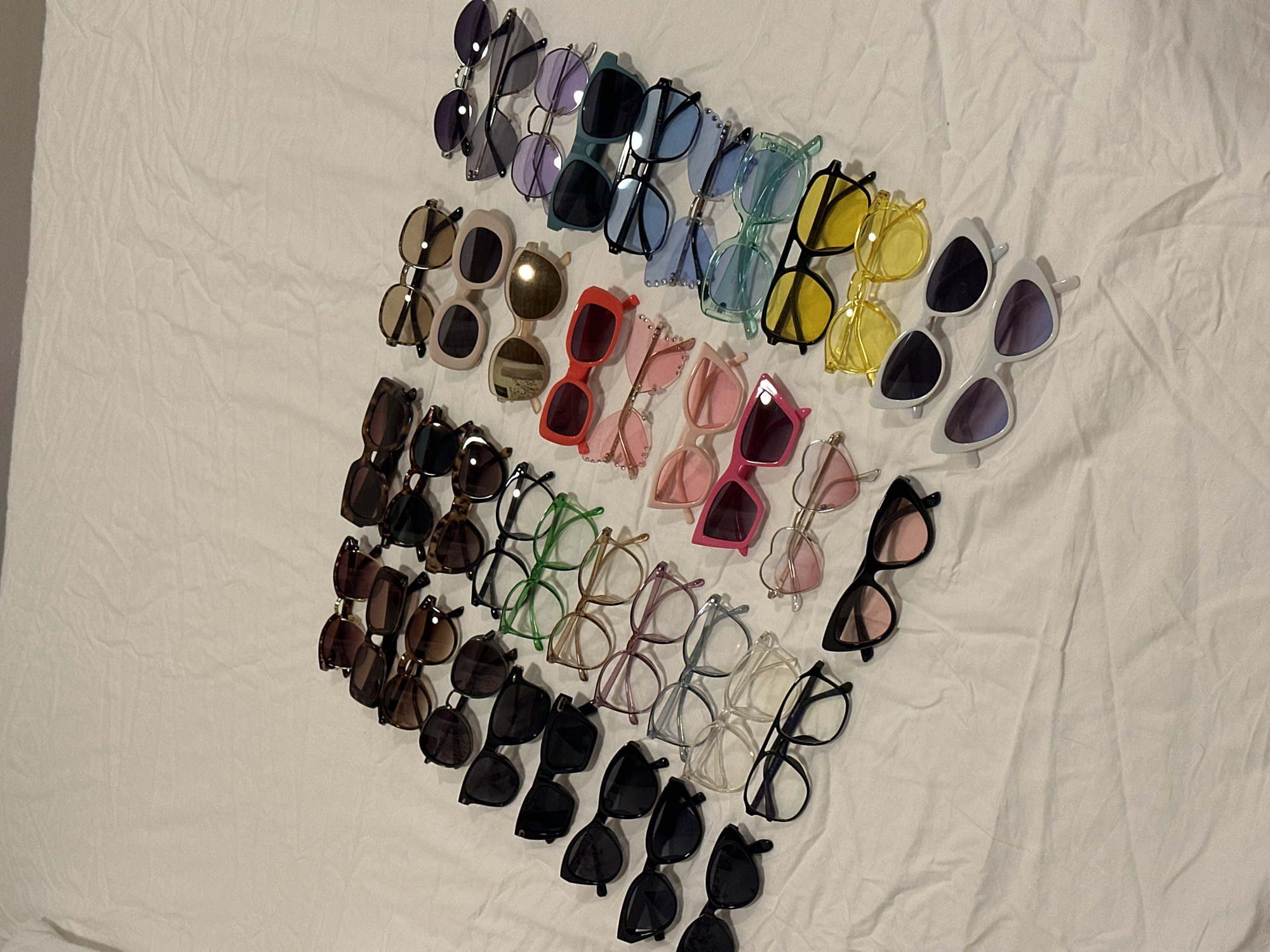 Sunglasses collection displayed and documented in Ljubljana, Slovenia
