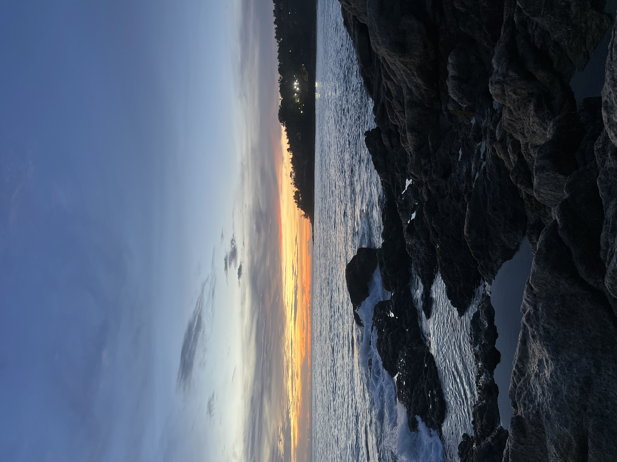 Sunset on the rocks at Choeng Thale's Andaman coastline