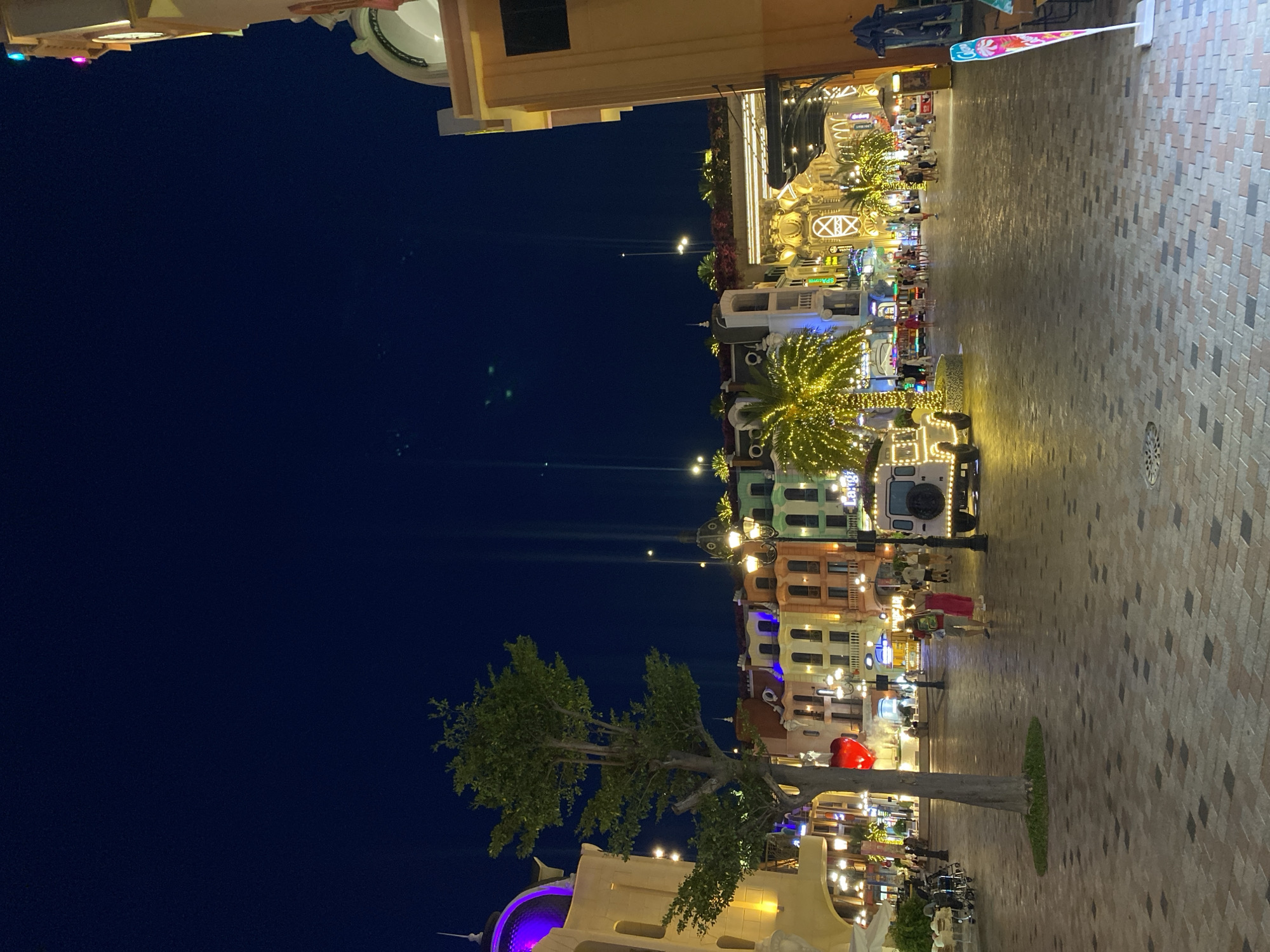 Evening strollers captured on illuminated Nha Trang pedestrian streets